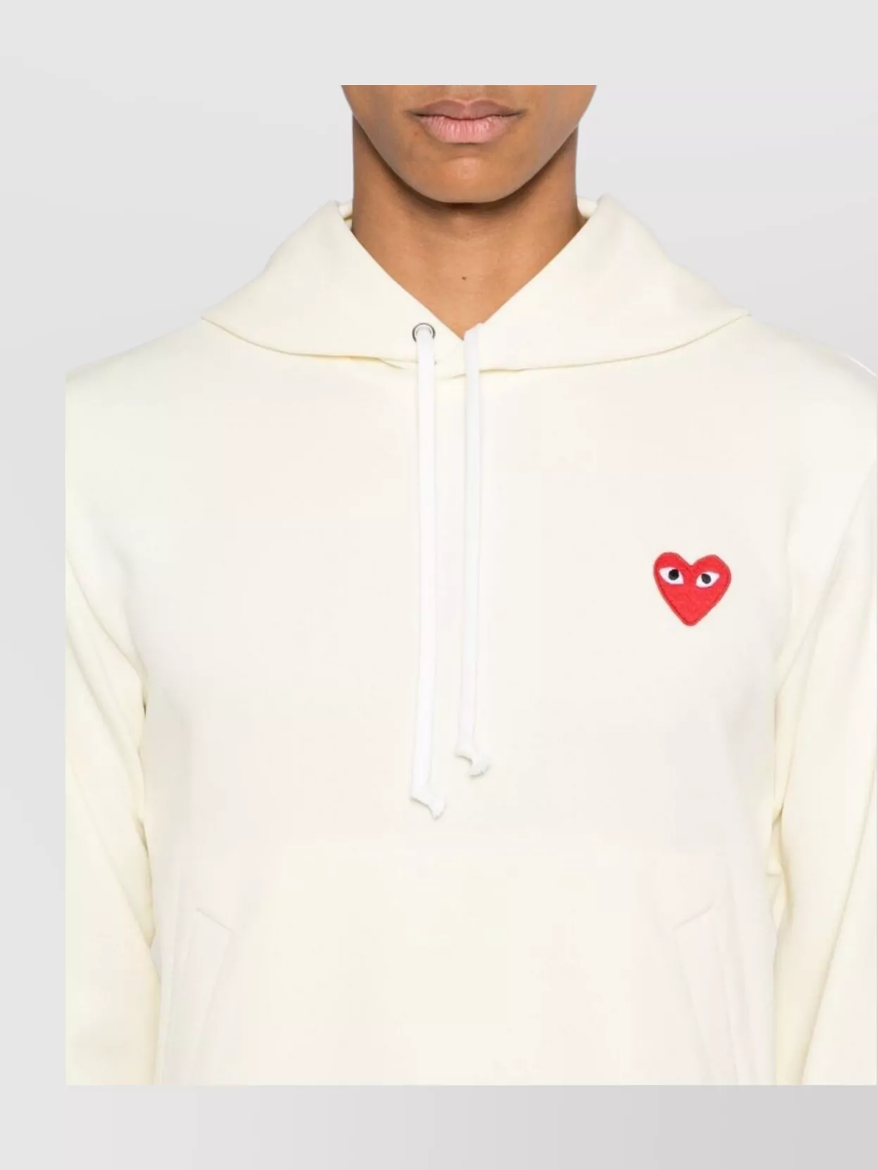 Comme Des Garçons Logo Cotton Hoodie With Drawstring Hood