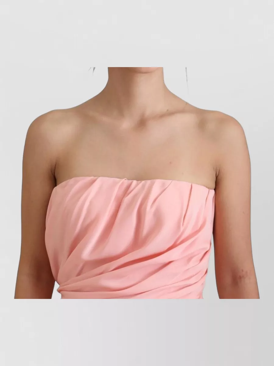 Dolce&Gabbana Silk Strapless Draped Midi Dress
