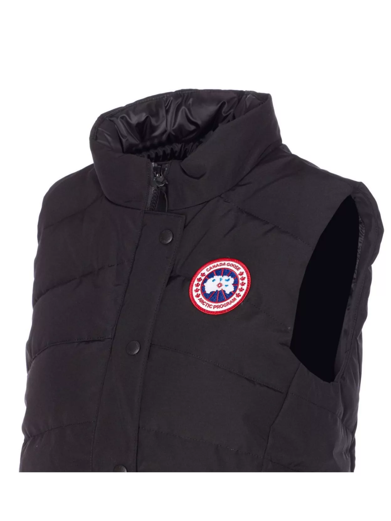 Canada Goose High Neck Sleeveless Padded Vest With Pockets In Black