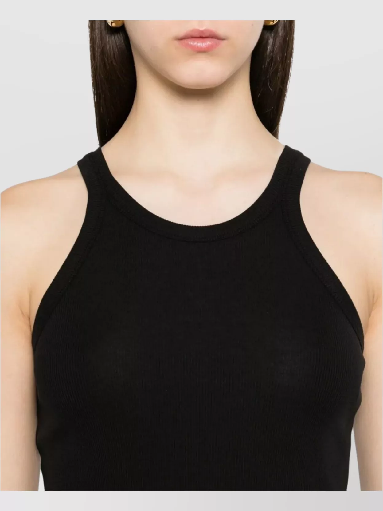 Sportmax Ribbed Crew Neck Racerback Sleeveless Top