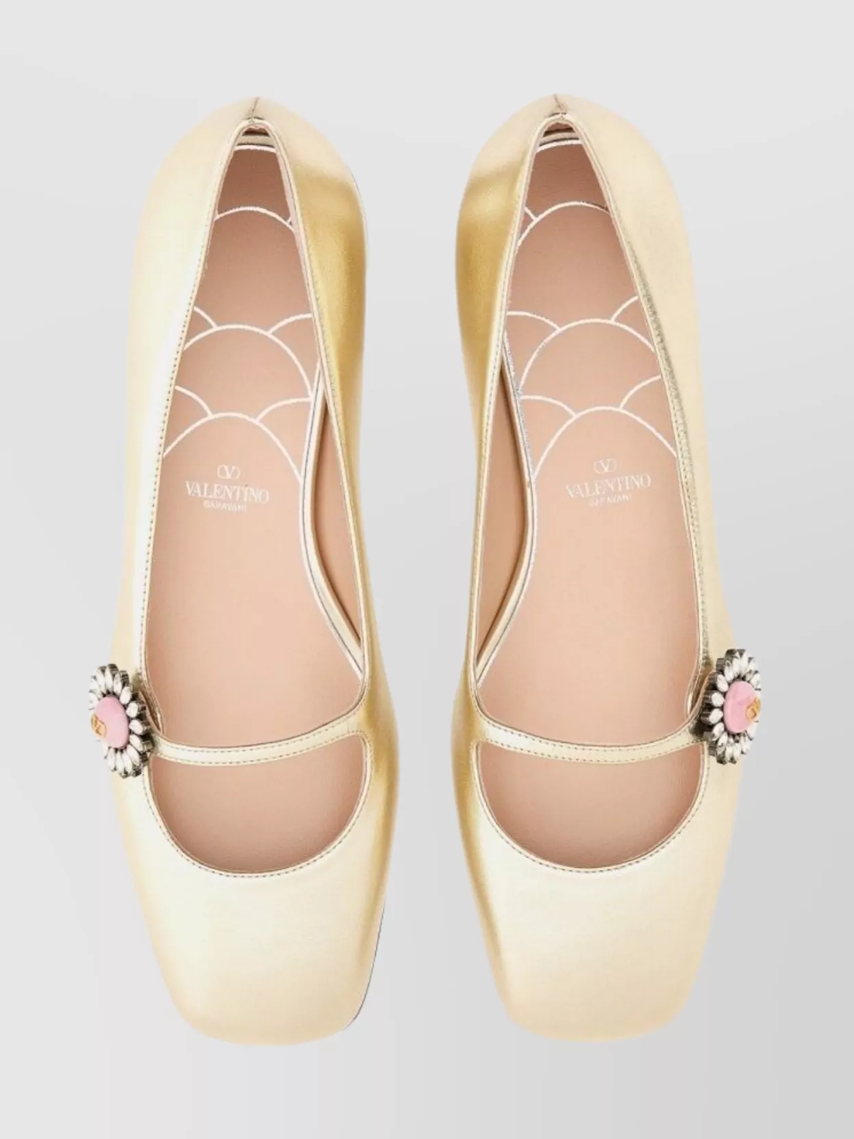 Valentino Garavani Kidskin Ballerina With Block Heel And Embellished Detail