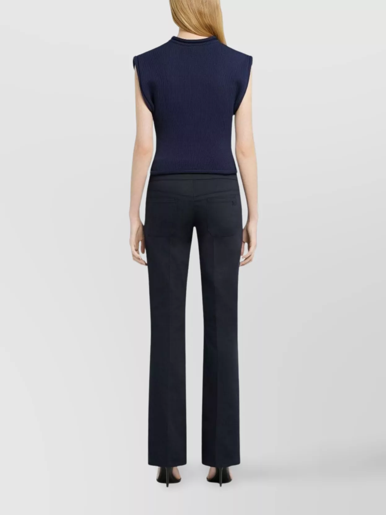 Courrèges Courreges Women Cropped Sleeveles Sweater In Blue