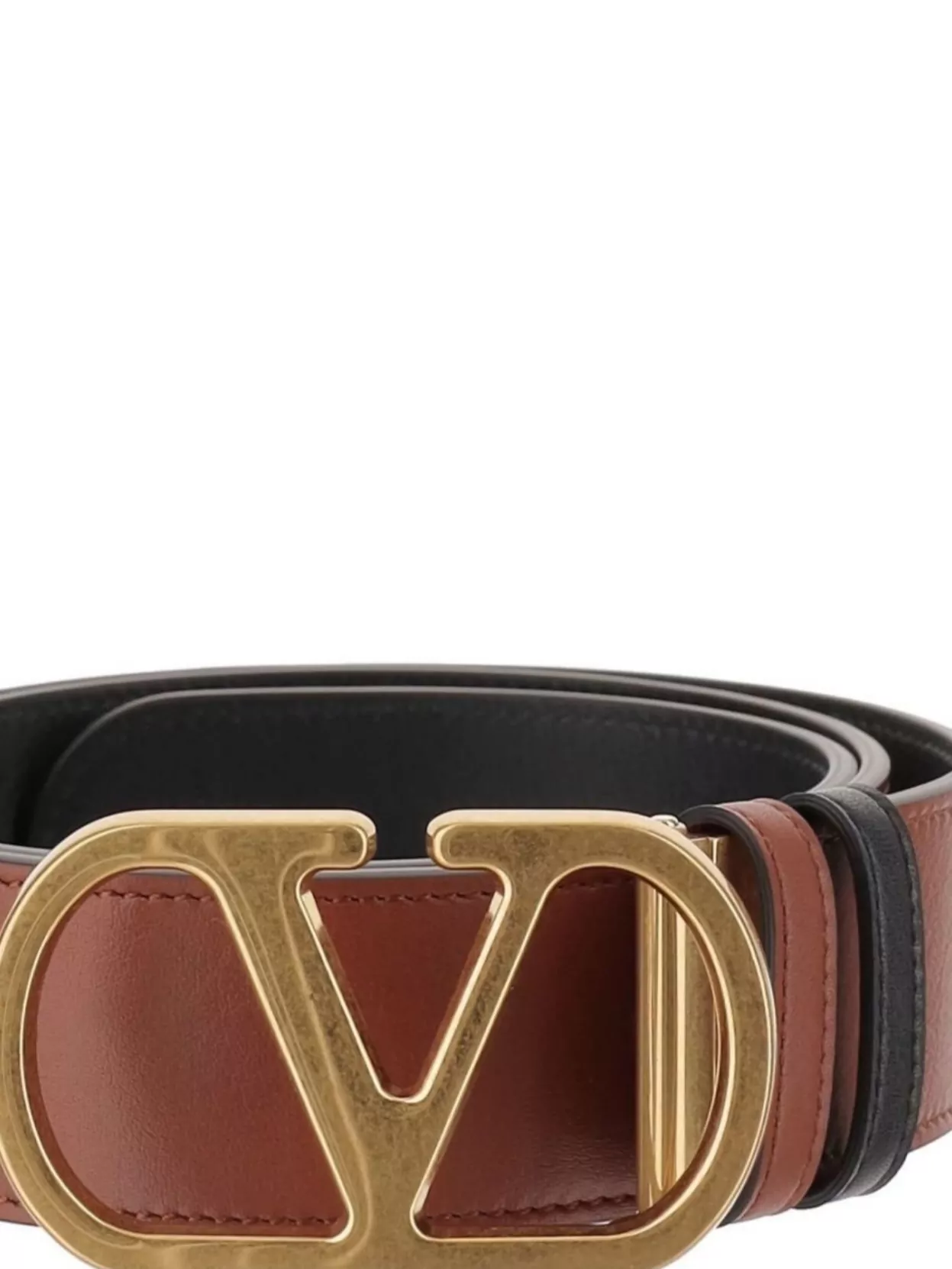 Valentino Garavani Signature Leather Belt Reversible Design
