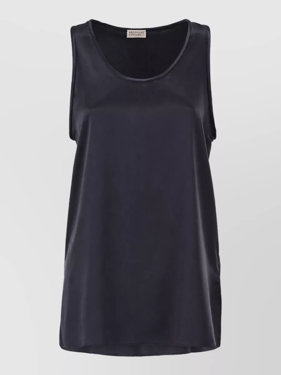 Brunello Cucinelli silk crew neck top