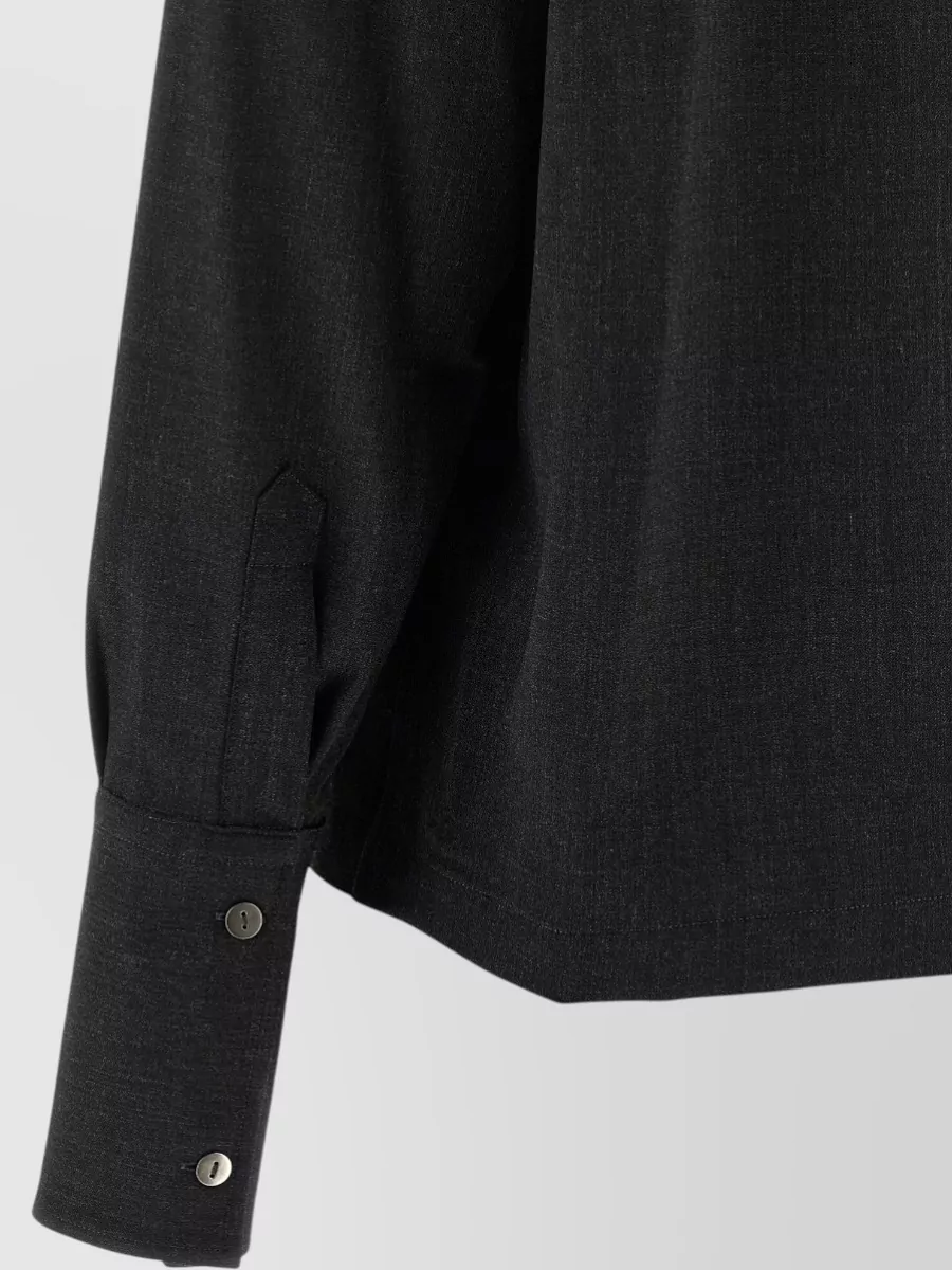 Thelatest Wool Blend Melange Long-Sleeve Shirt