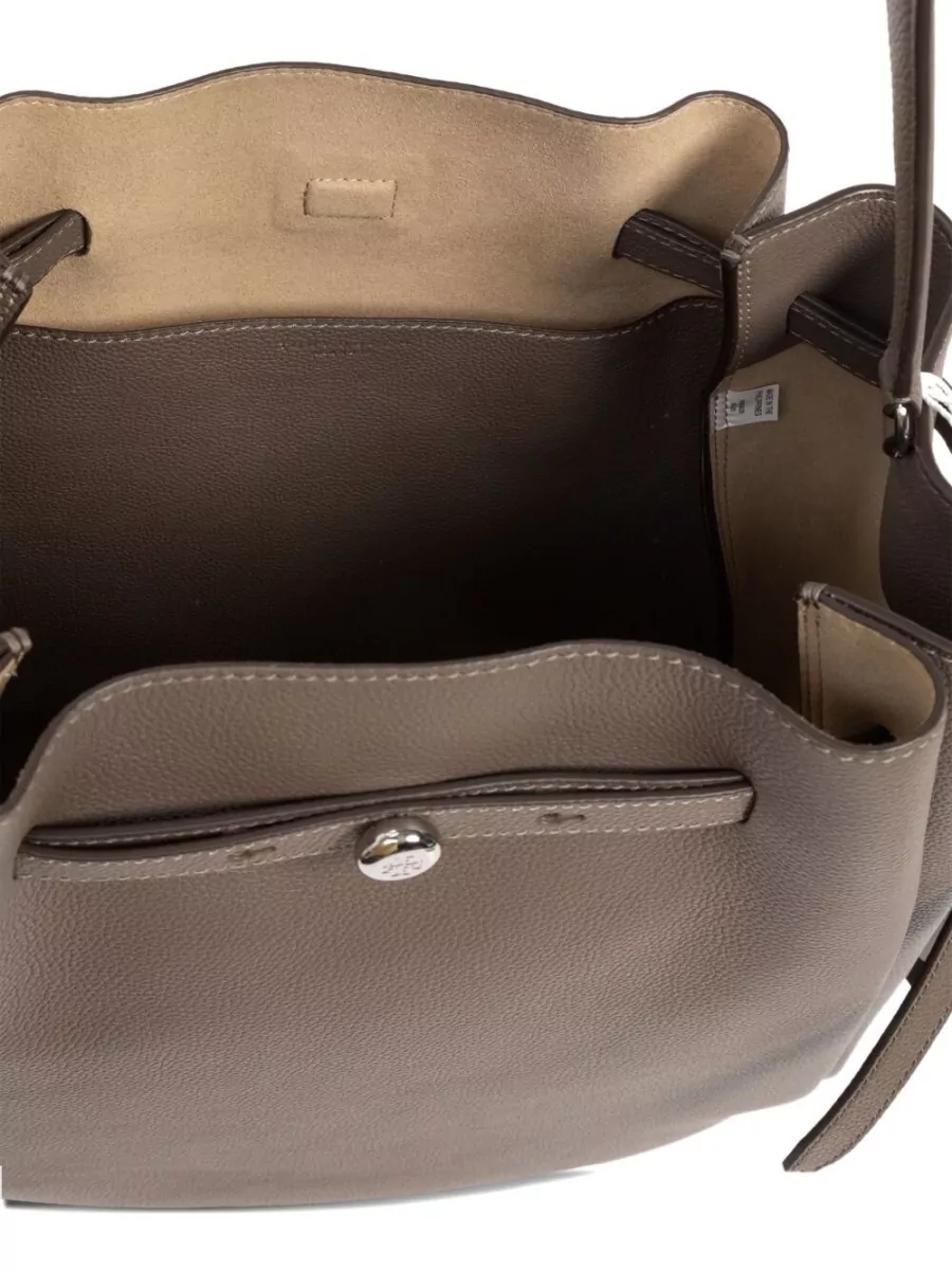 Tory Burch Large Leather Bucket Bag With Adjustable Strap