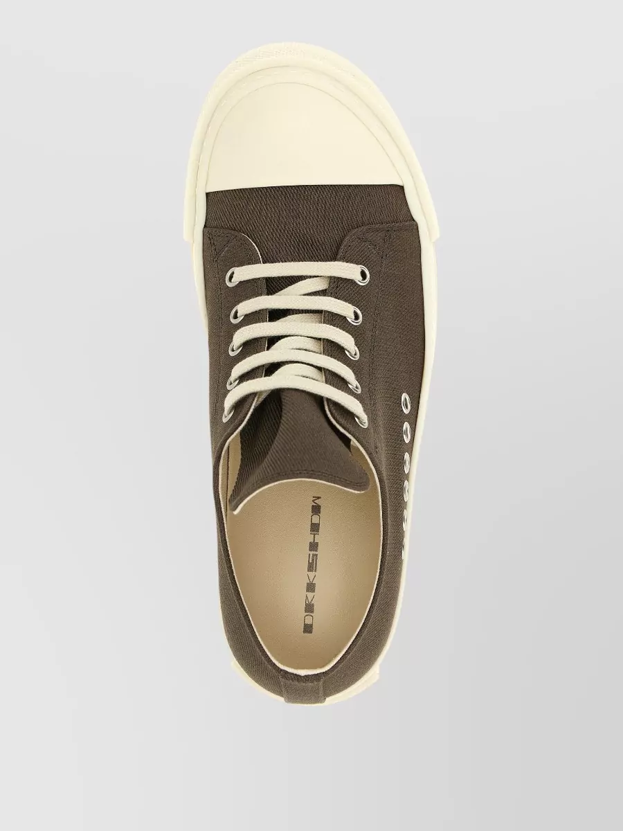Rick Owens Drkshdw Low Top Canvas Sneakers Round Toe