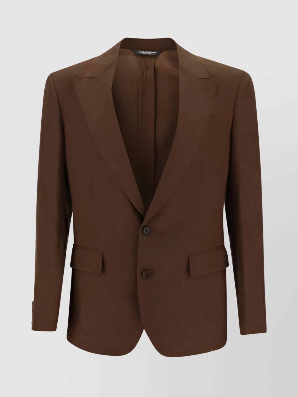 Dolce & Gabbana Linen Blazer Jacket Monochrome Pattern In Brown