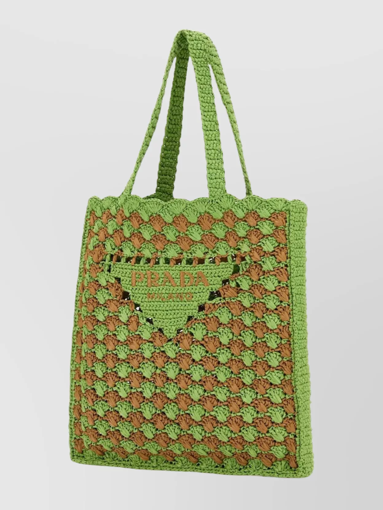 Prada Two-tone Raffia Shopping Bag In Multi