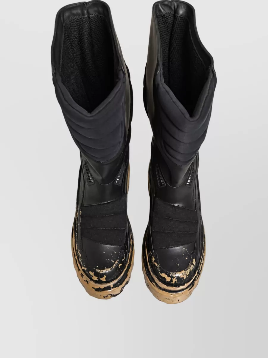 Dolce&Gabbana Leather Biker Mid Calf Boots