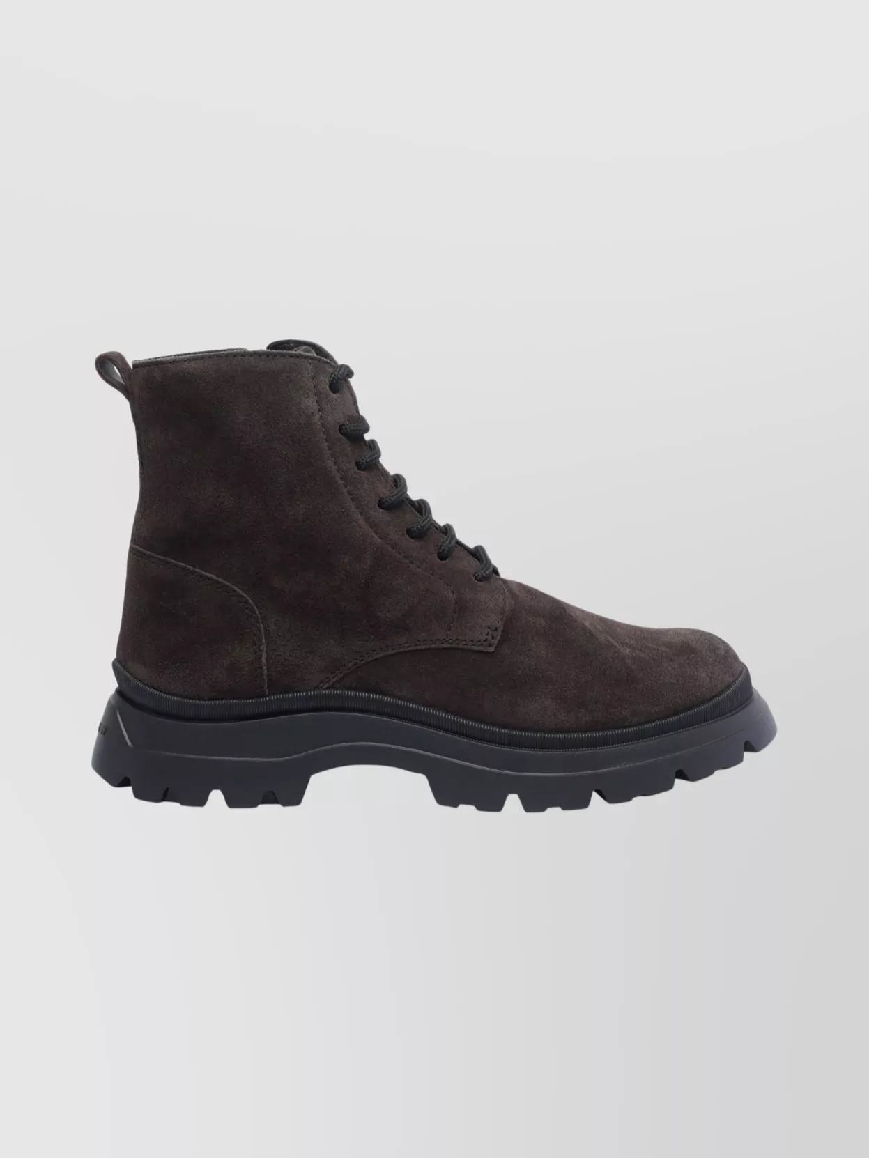 Hogan Chunky Sole Lace-Up Suede Ankle Boots
