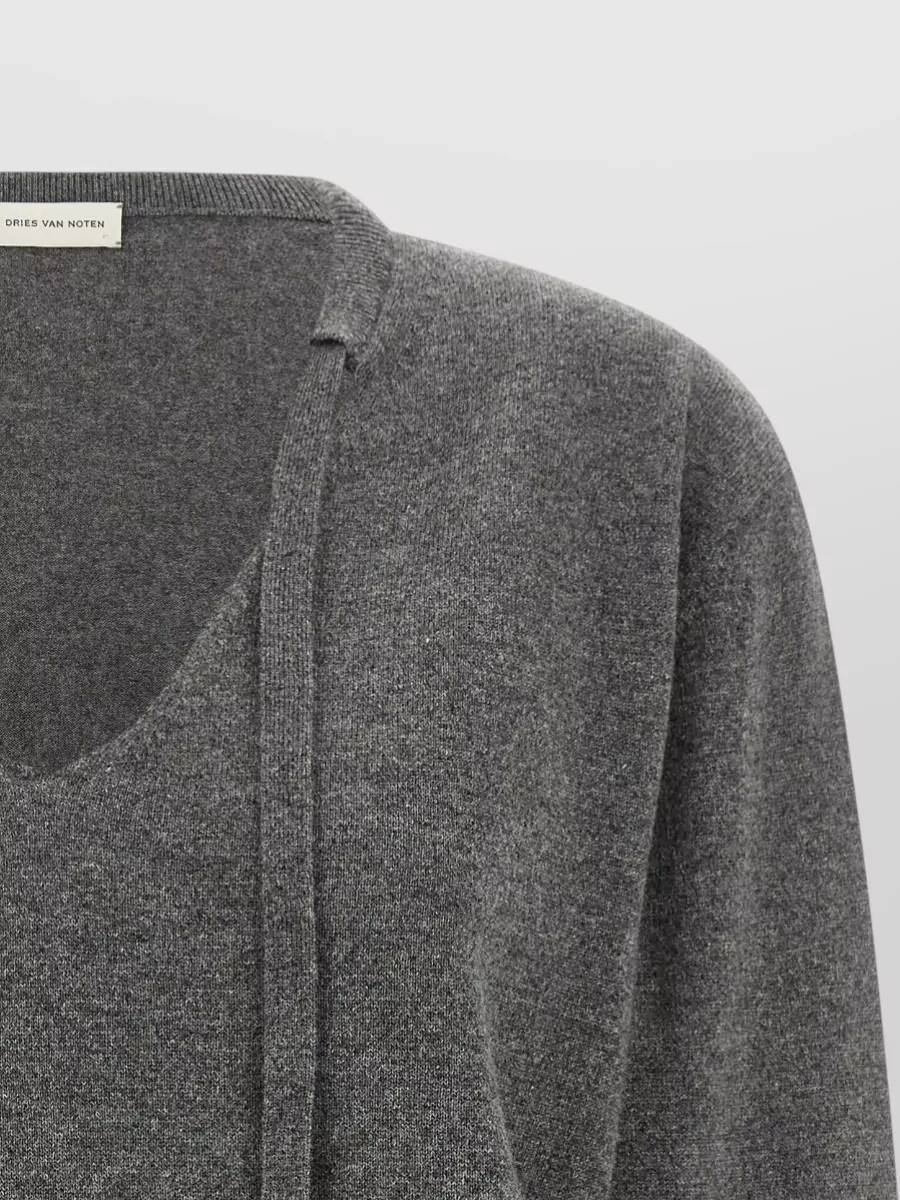 Dries Van Noten Cashmere V-Neck Ribbed Sweater