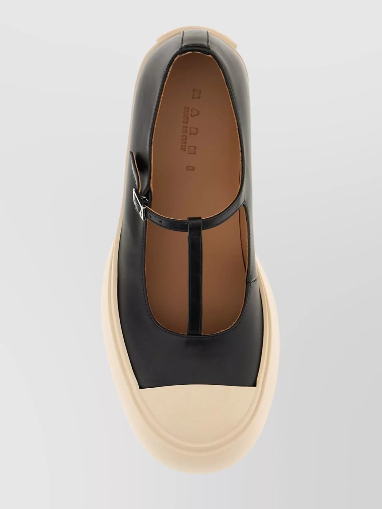 Marni Leather Mary Ballerinas With Oversized Platform Sole