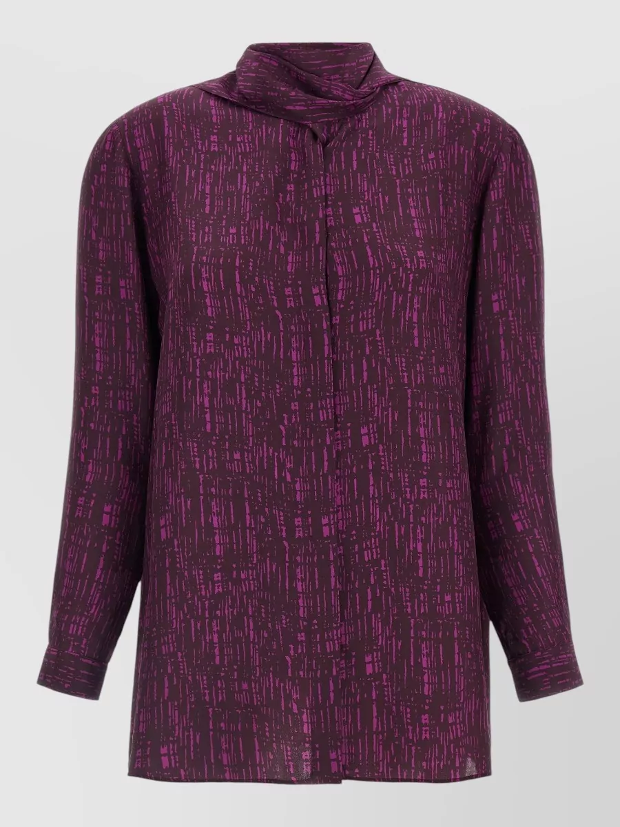 Gianluca Capannolo silk printed long-sleeve blouse