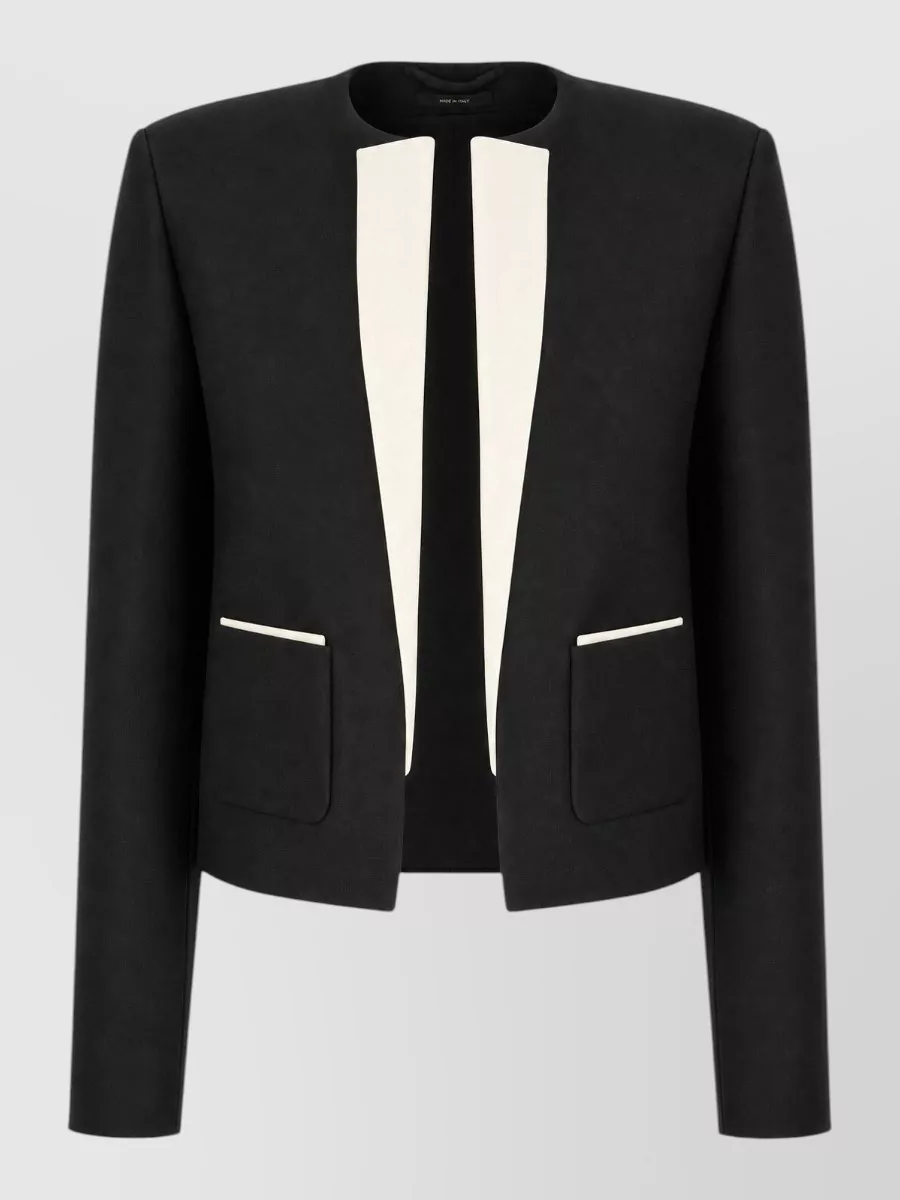 Tom Ford wool silk slim-fit collarless suit jacket