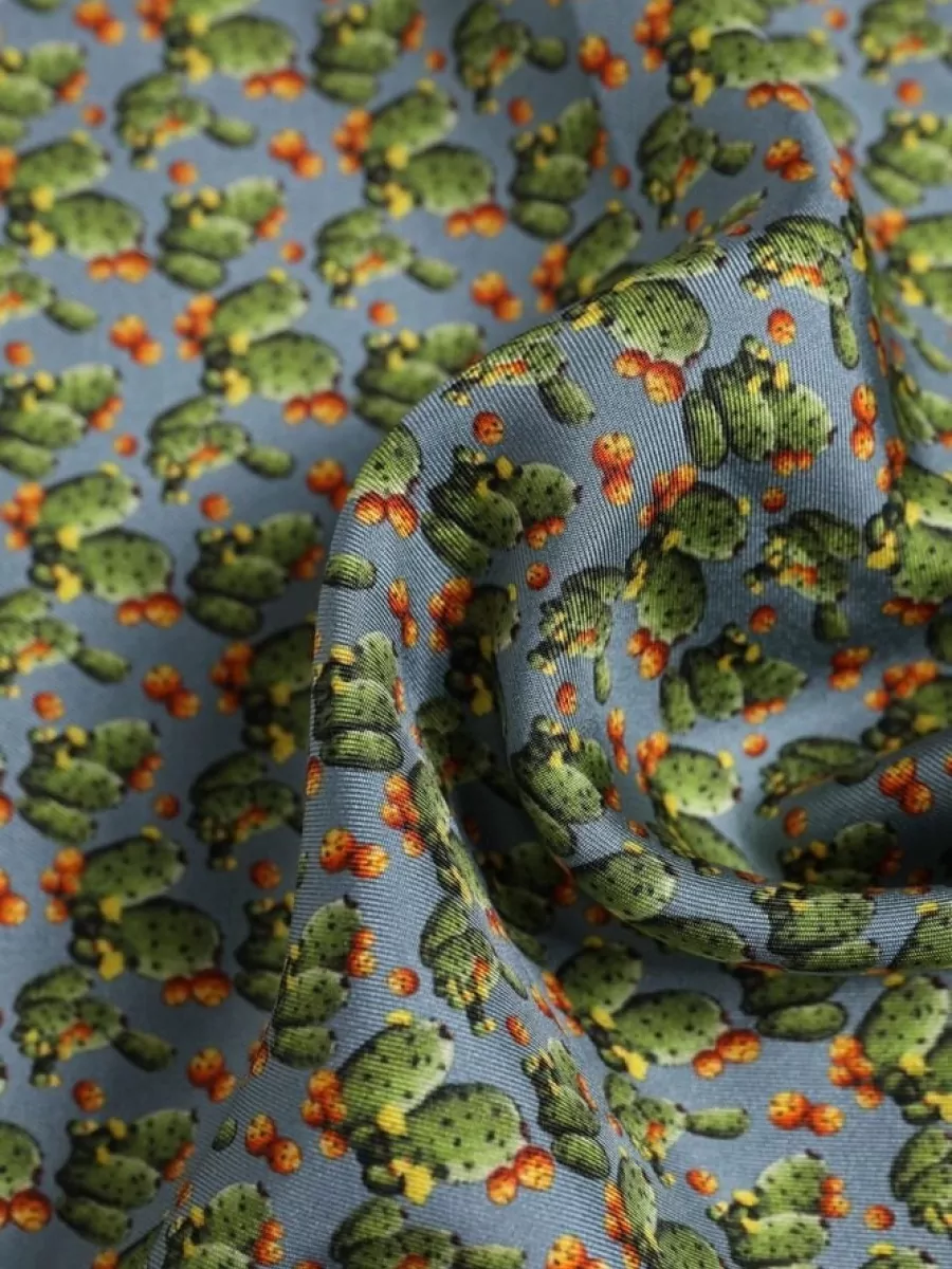 Dolce&Gabbana Silk Cactus Print Pocket Square