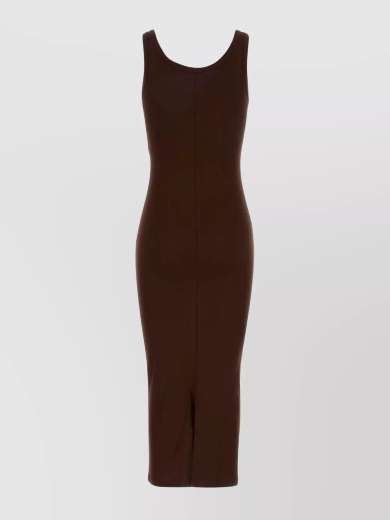 Prada Bodycon Midi Dress Scoop Neckline In Brown