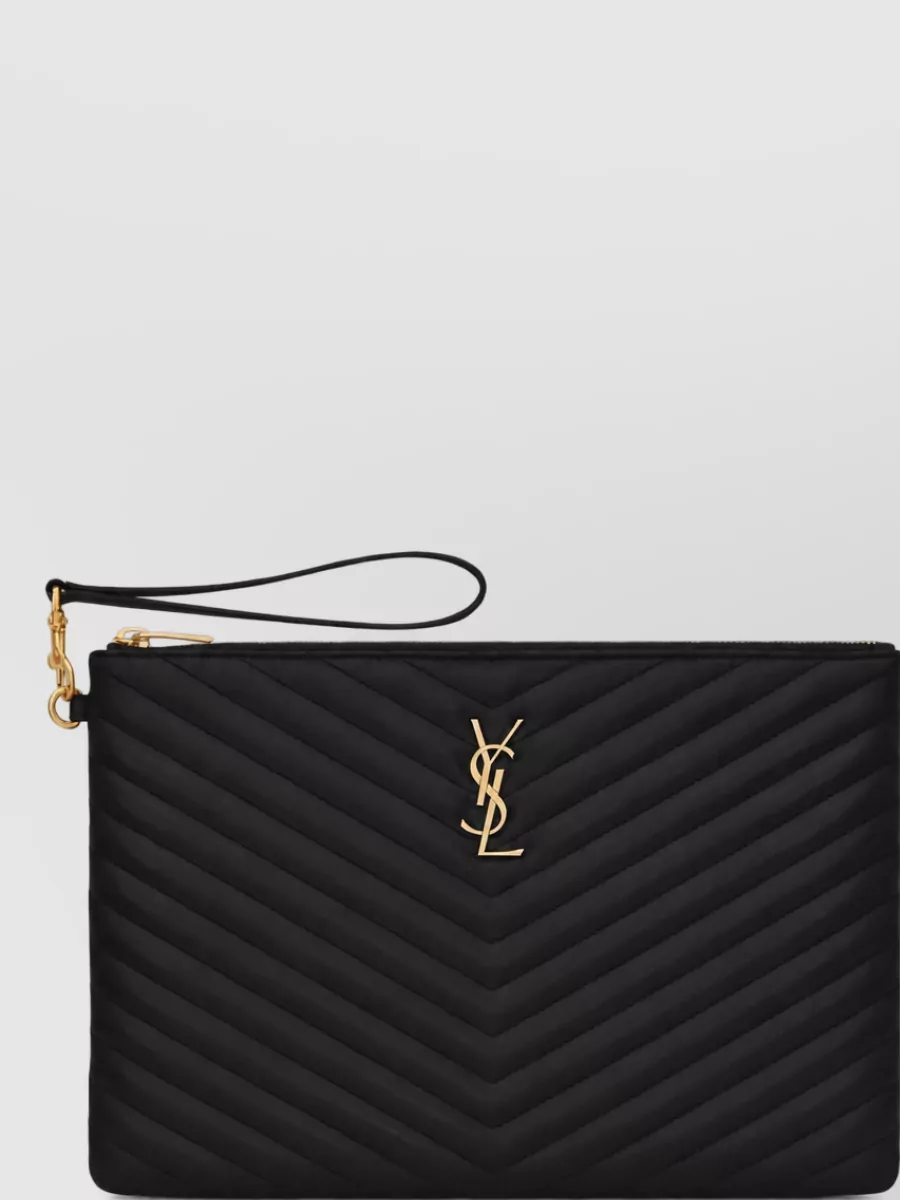 Saint Laurent cassandre leather clutch bag