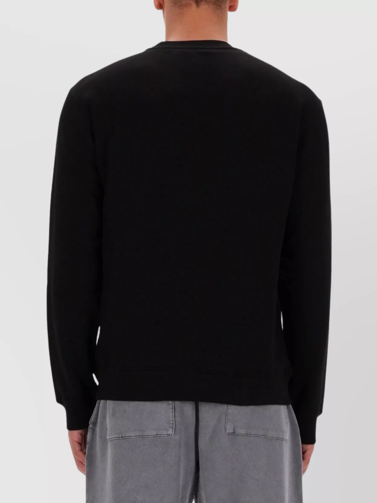 Versace Jeans Couture Ribbed Hem Long Sleeve Crew Neck Sweater