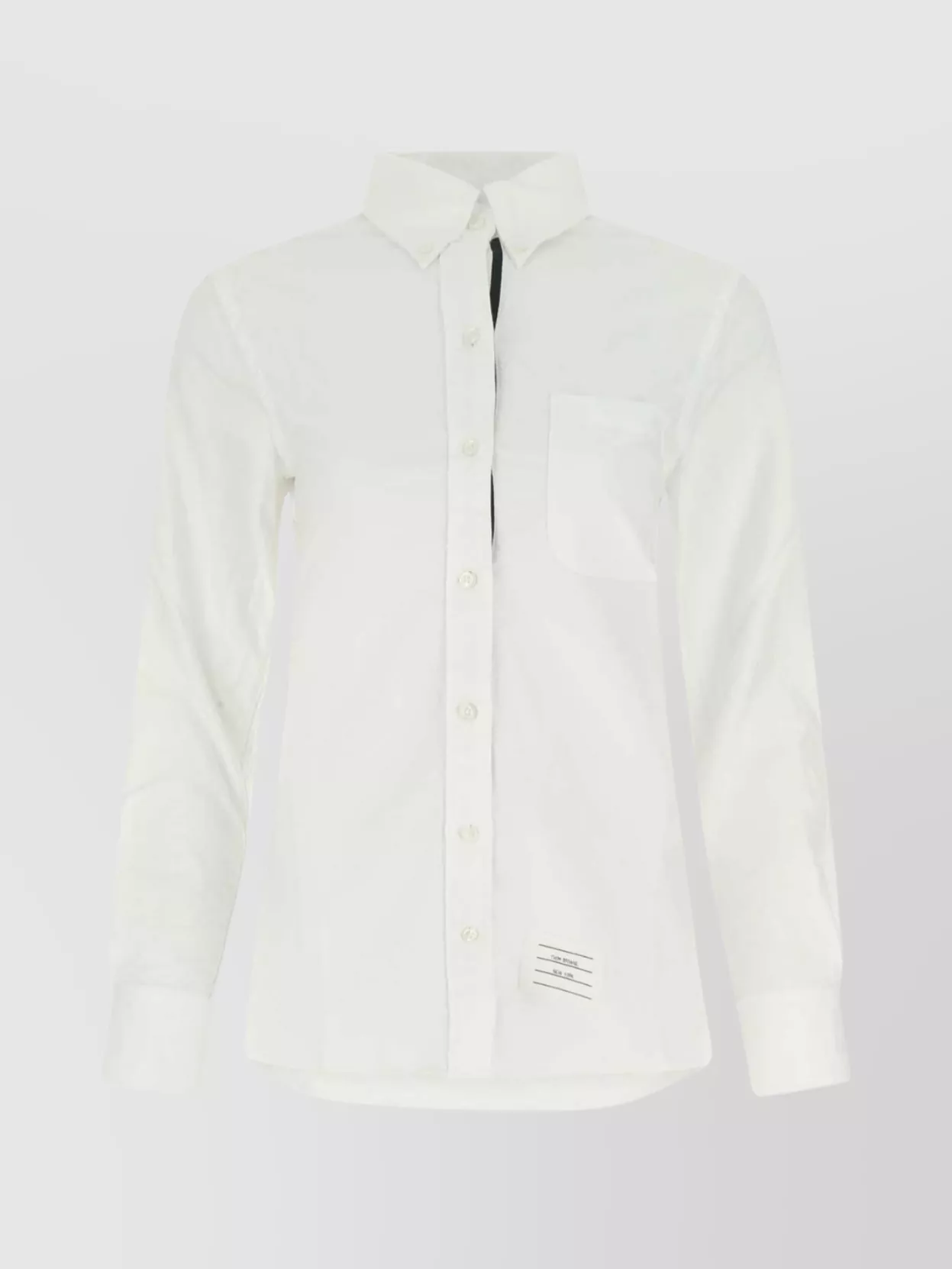 Shop Thom Browne Cotton Shirt With Button-down Collar And Chest Pocket