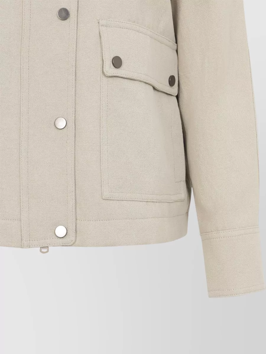 Brunello Cucinelli Hooded Parka Coat Contrast Collar Design