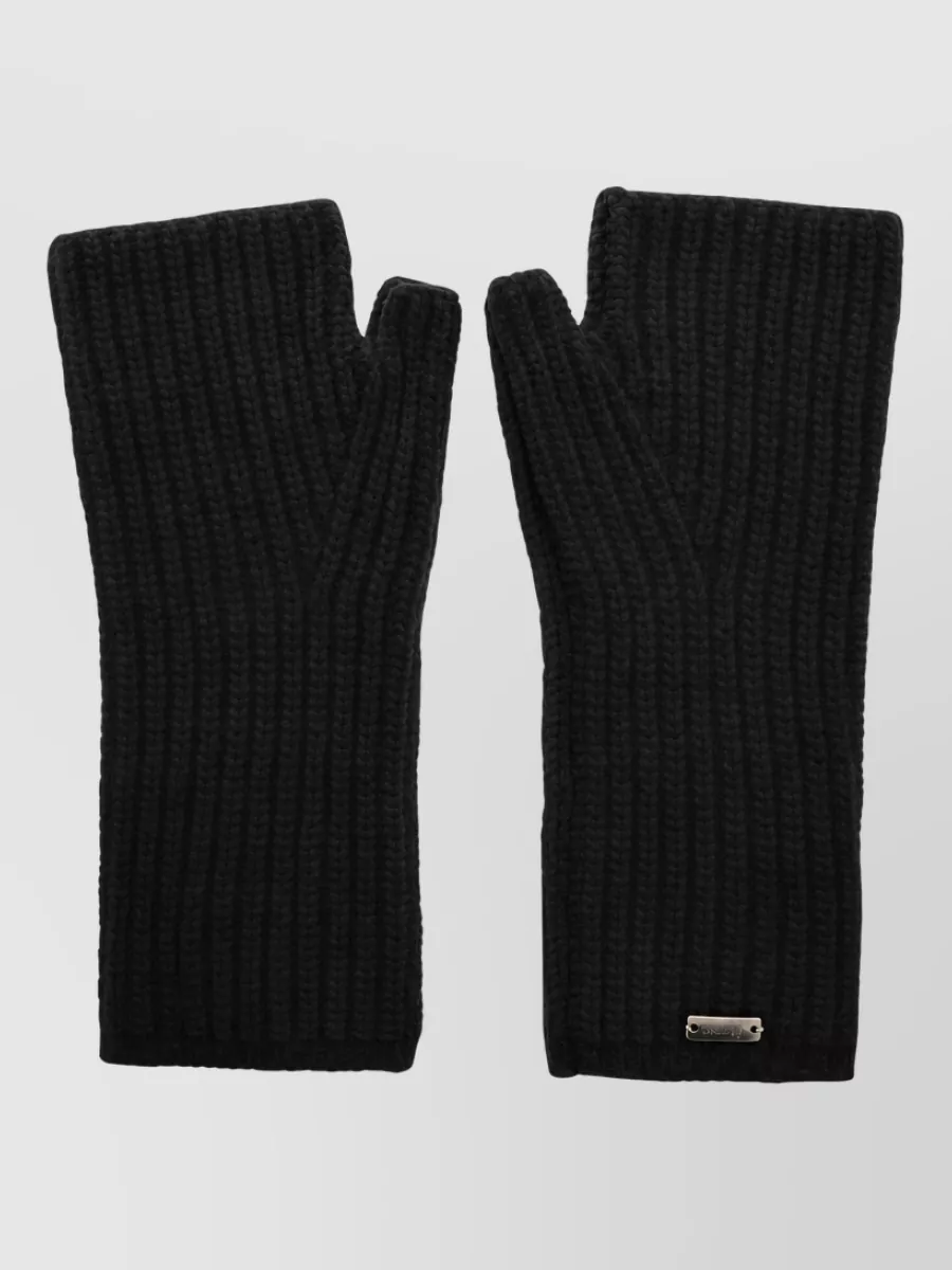 Herno ribbed wool gloves
