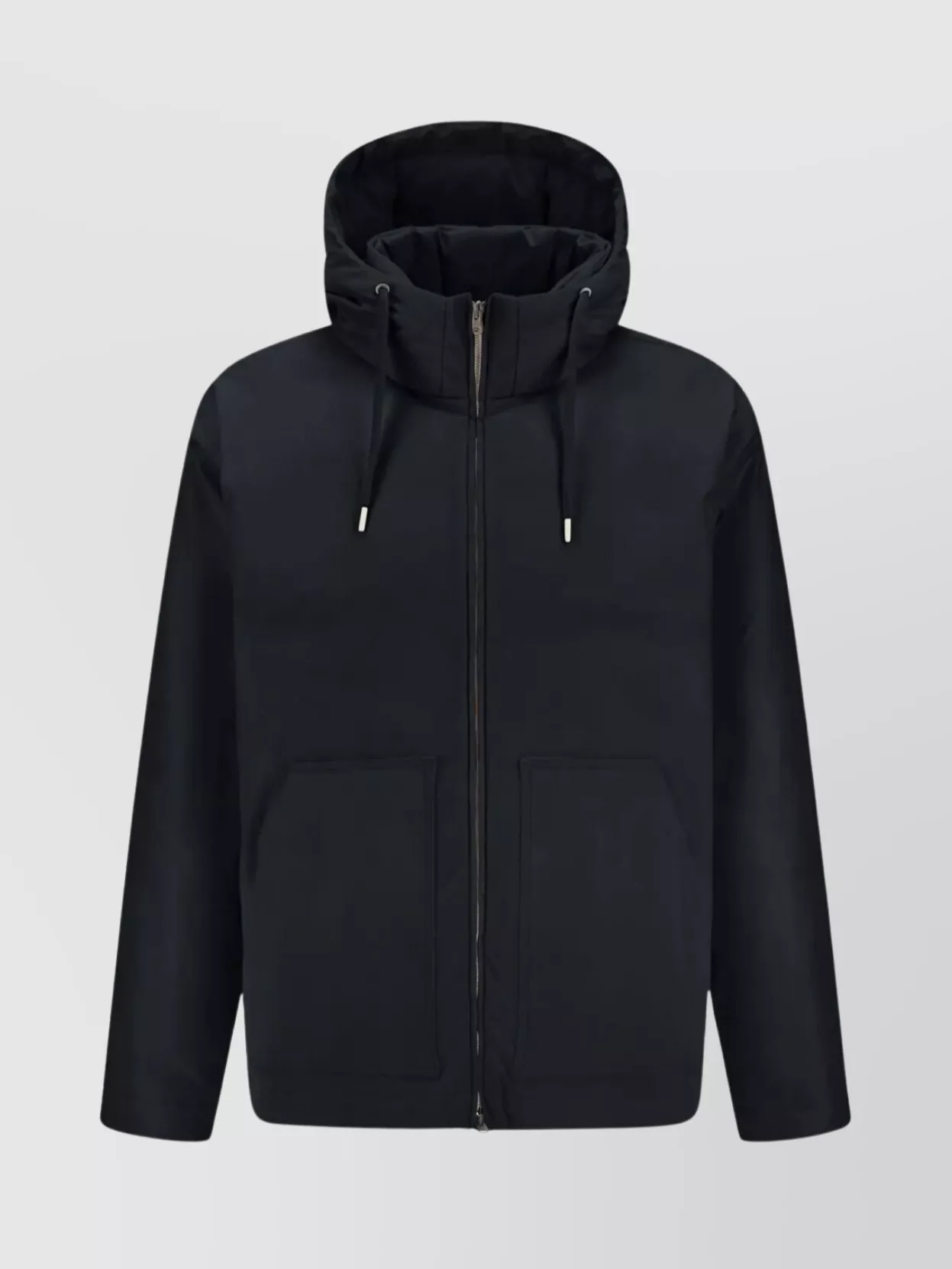 Herno Hooded Down Jacket With Drawstring And Pockets In Black