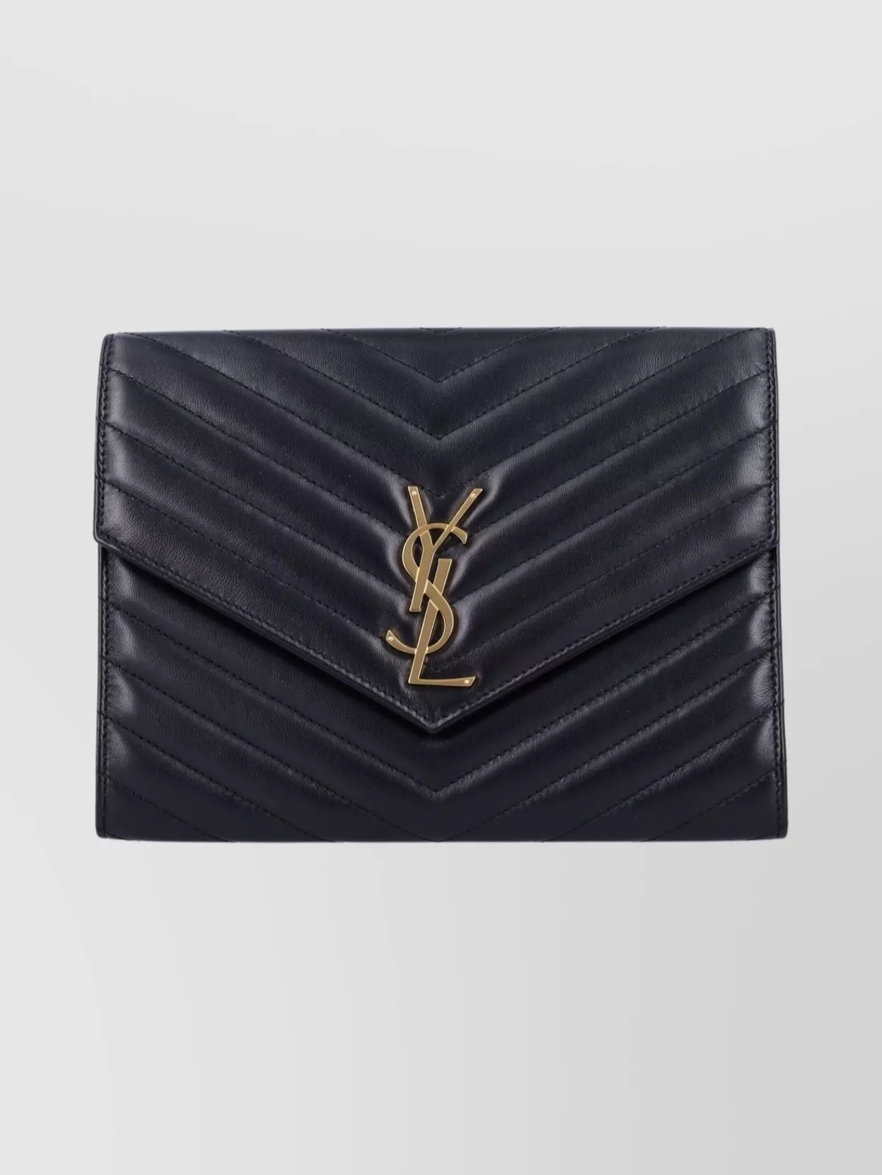 Saint Laurent Chevron Quilted Envelope Flap Pouch