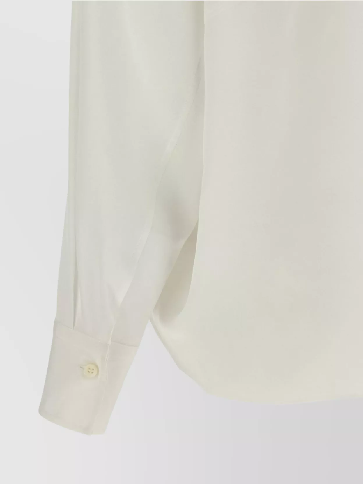 Brunello Cucinelli Silk Blouse With High Collar And Keyhole Back In White