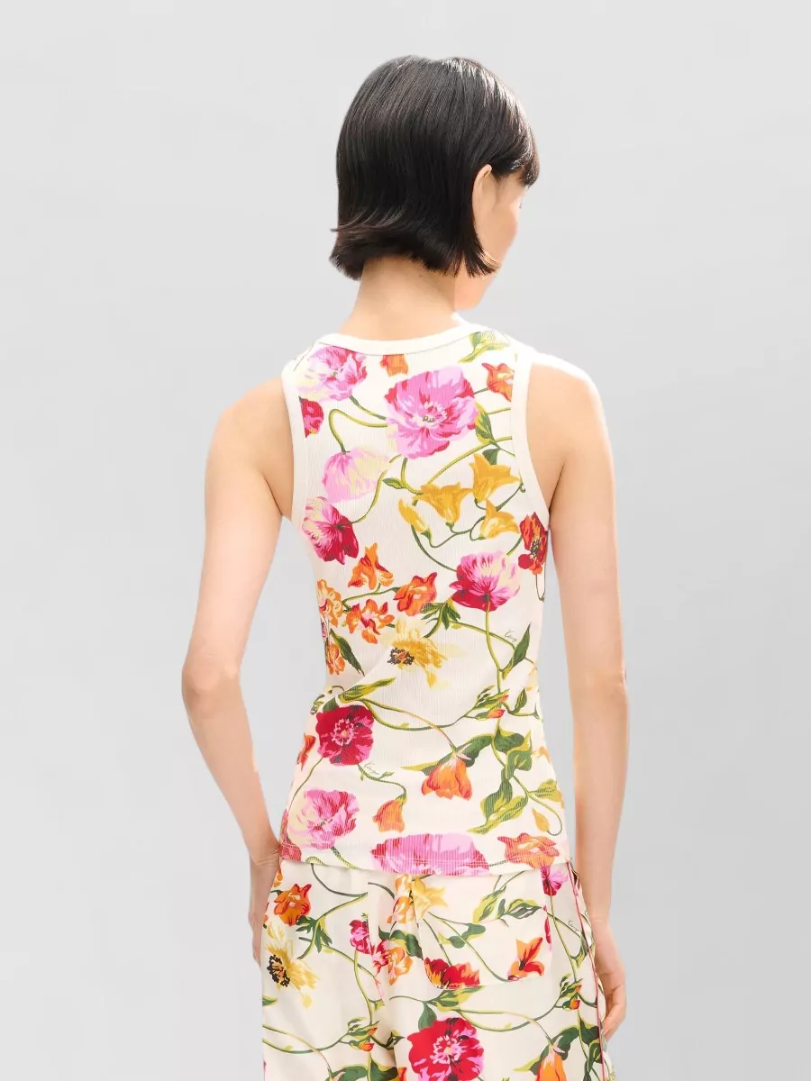 Kenzo Ribbed Floral-Print Tank Top