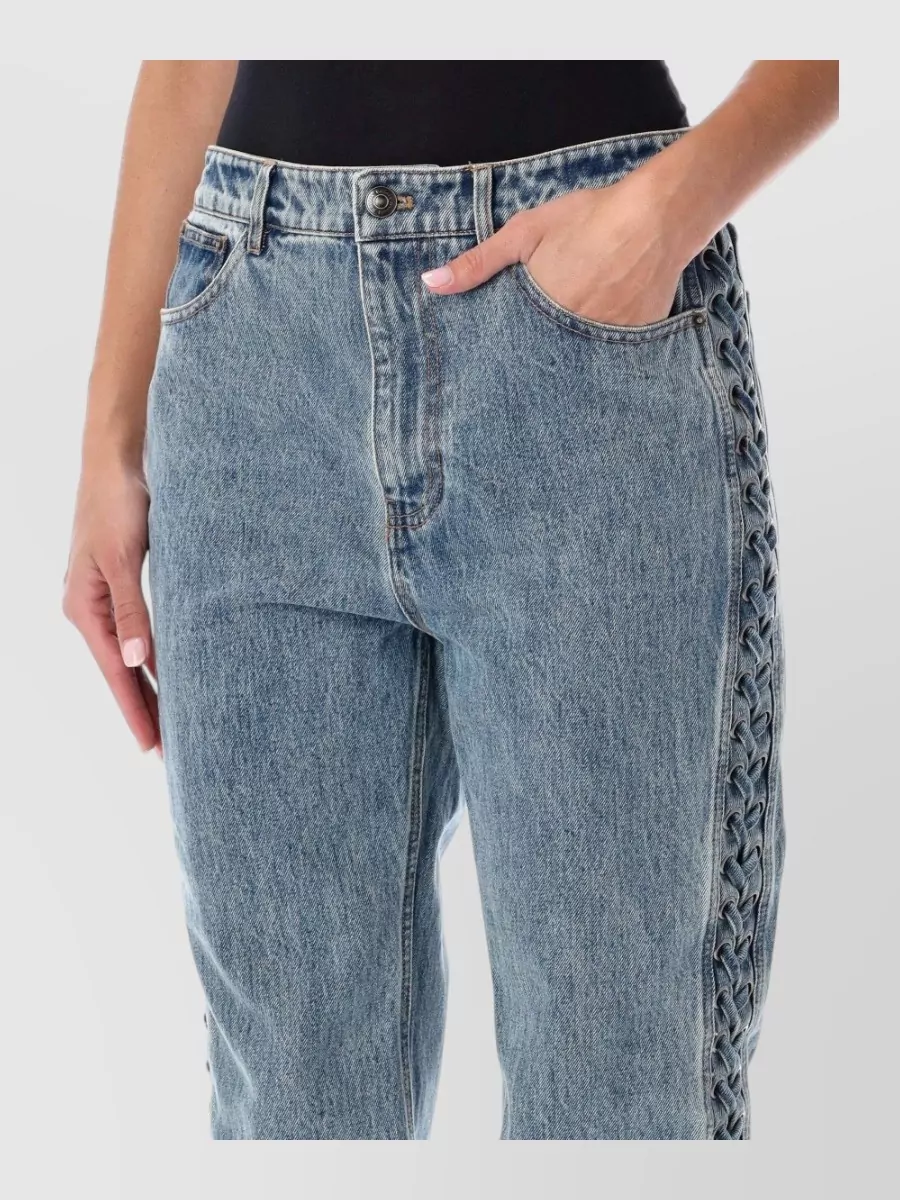 Rotate Laced straight-leg jeans
