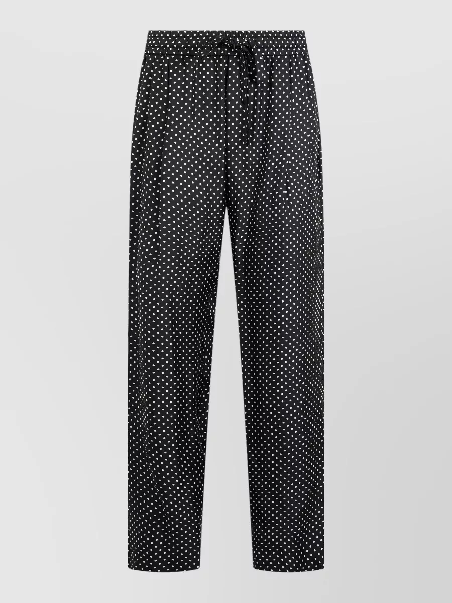 Dolce&Gabbana silk polka-dot pleated relaxed-fit trousers