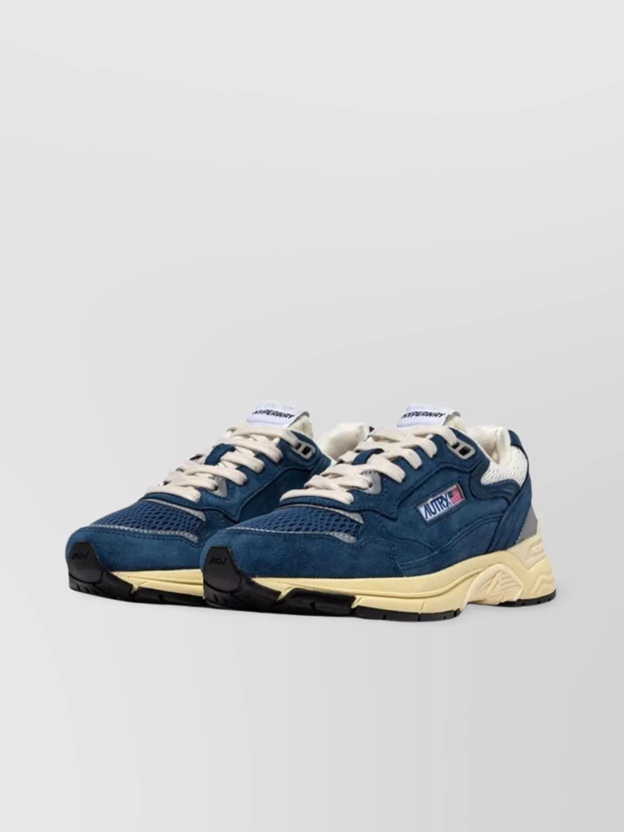 Autry Hyperway Leather-trimmed Suede And Mesh Sneakers In Blue