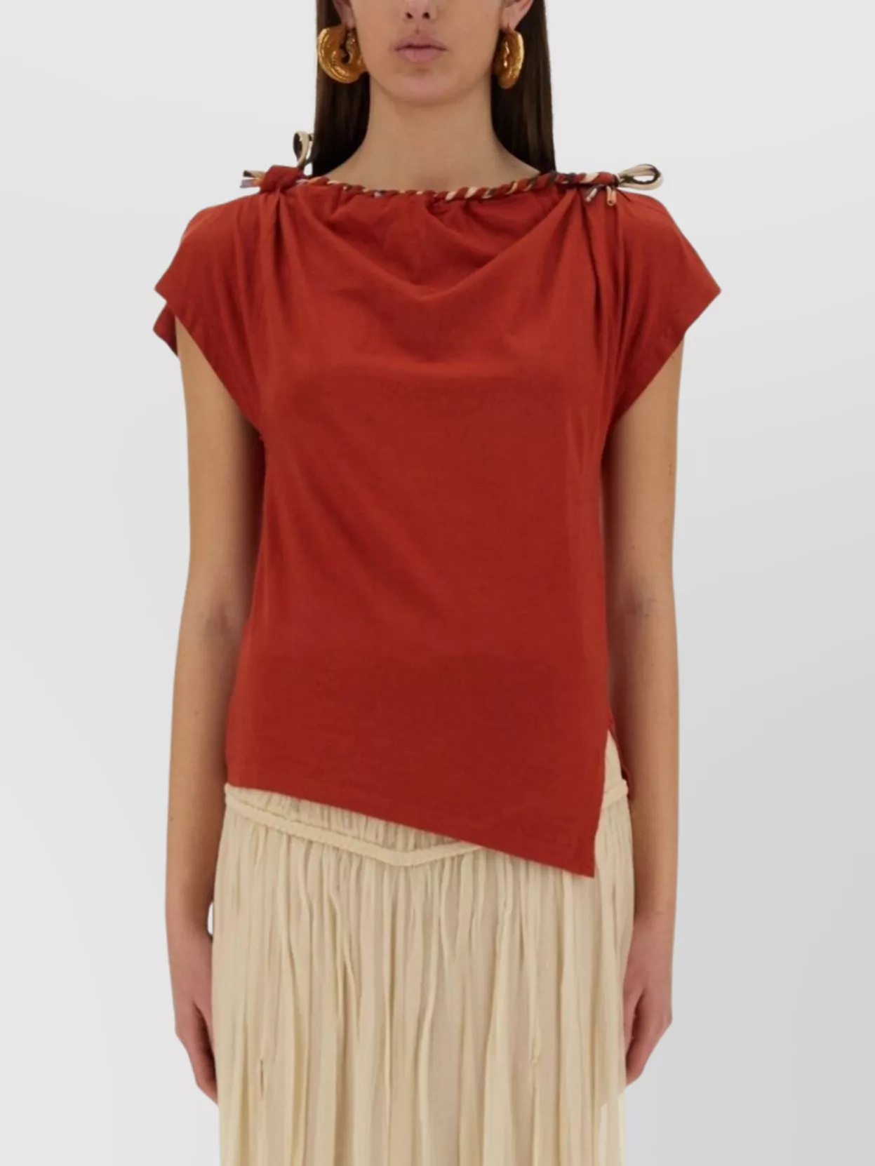 Isabel Marant Asymmetric Hem Bow Detail T-shirt