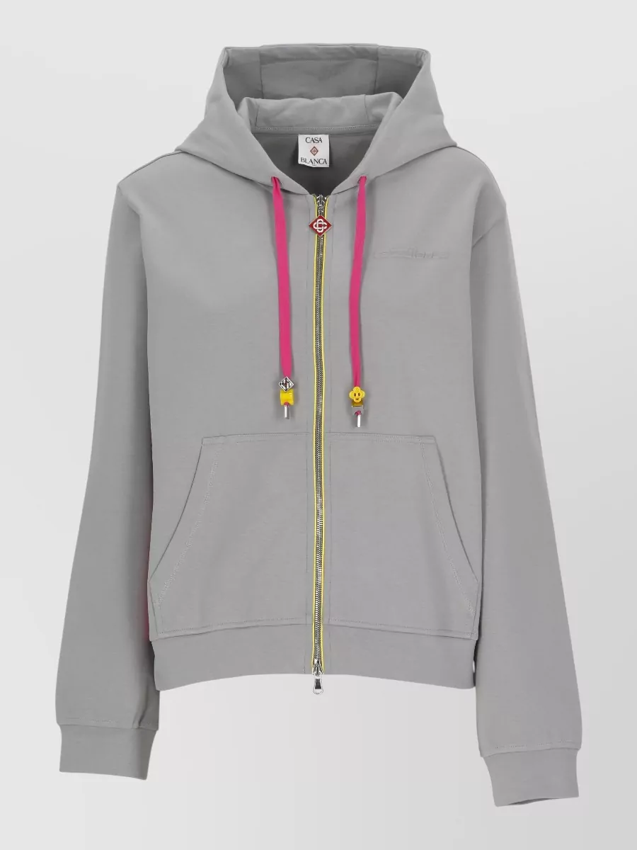 Casablanca logo zip hoodie