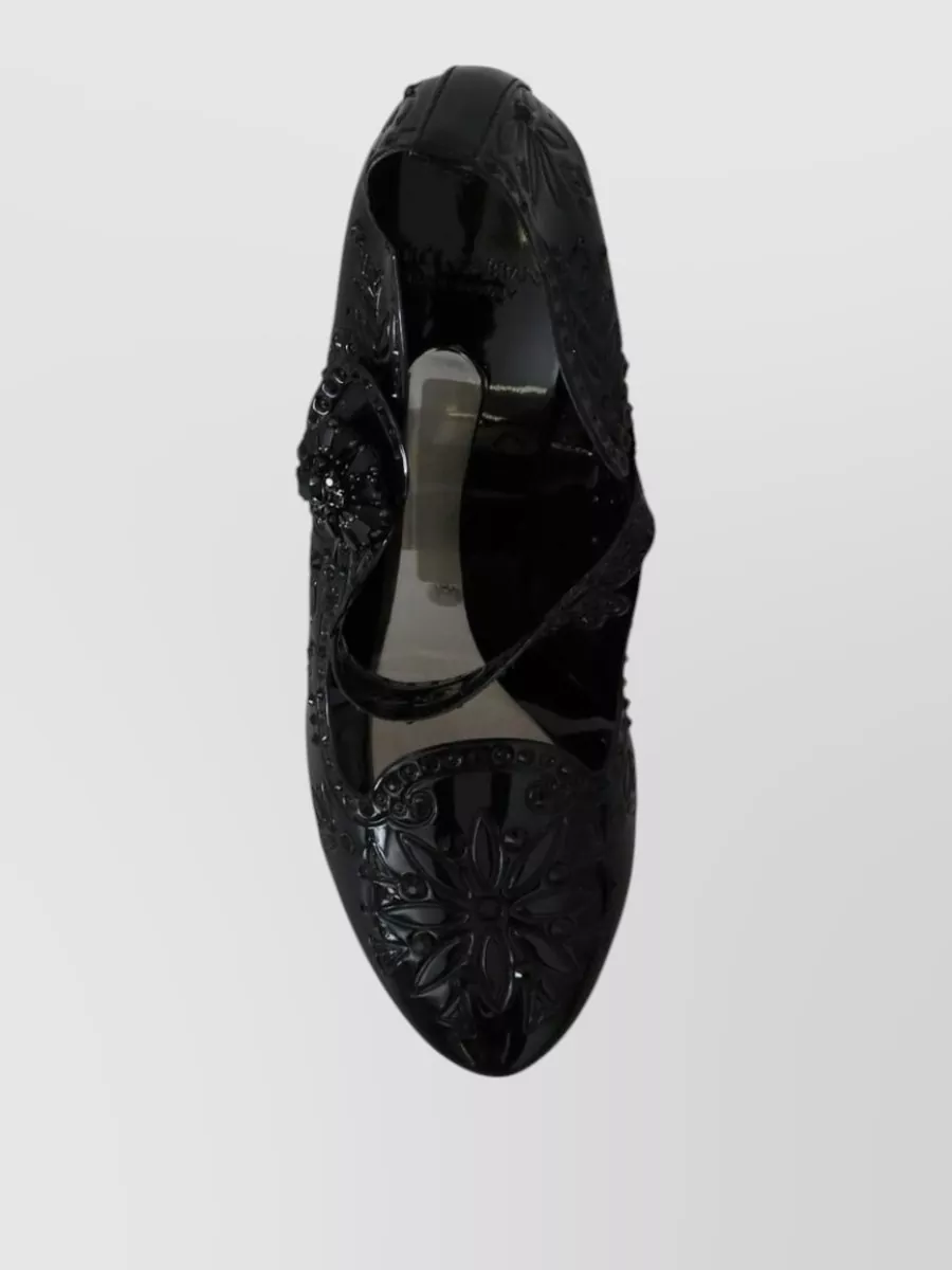 Dolce&Gabbana Crystal Embellished Floral Patent Pumps