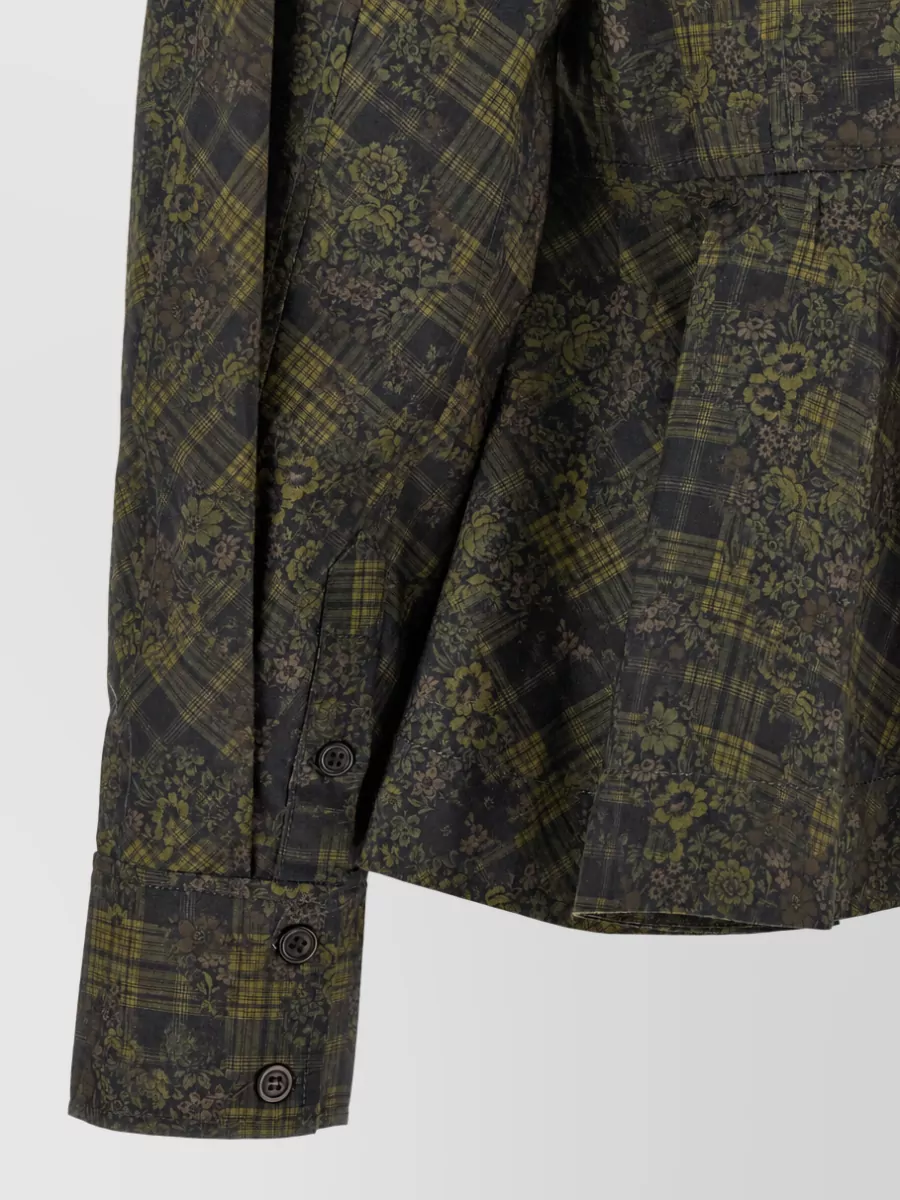 Ganni Floral Checked Shirt