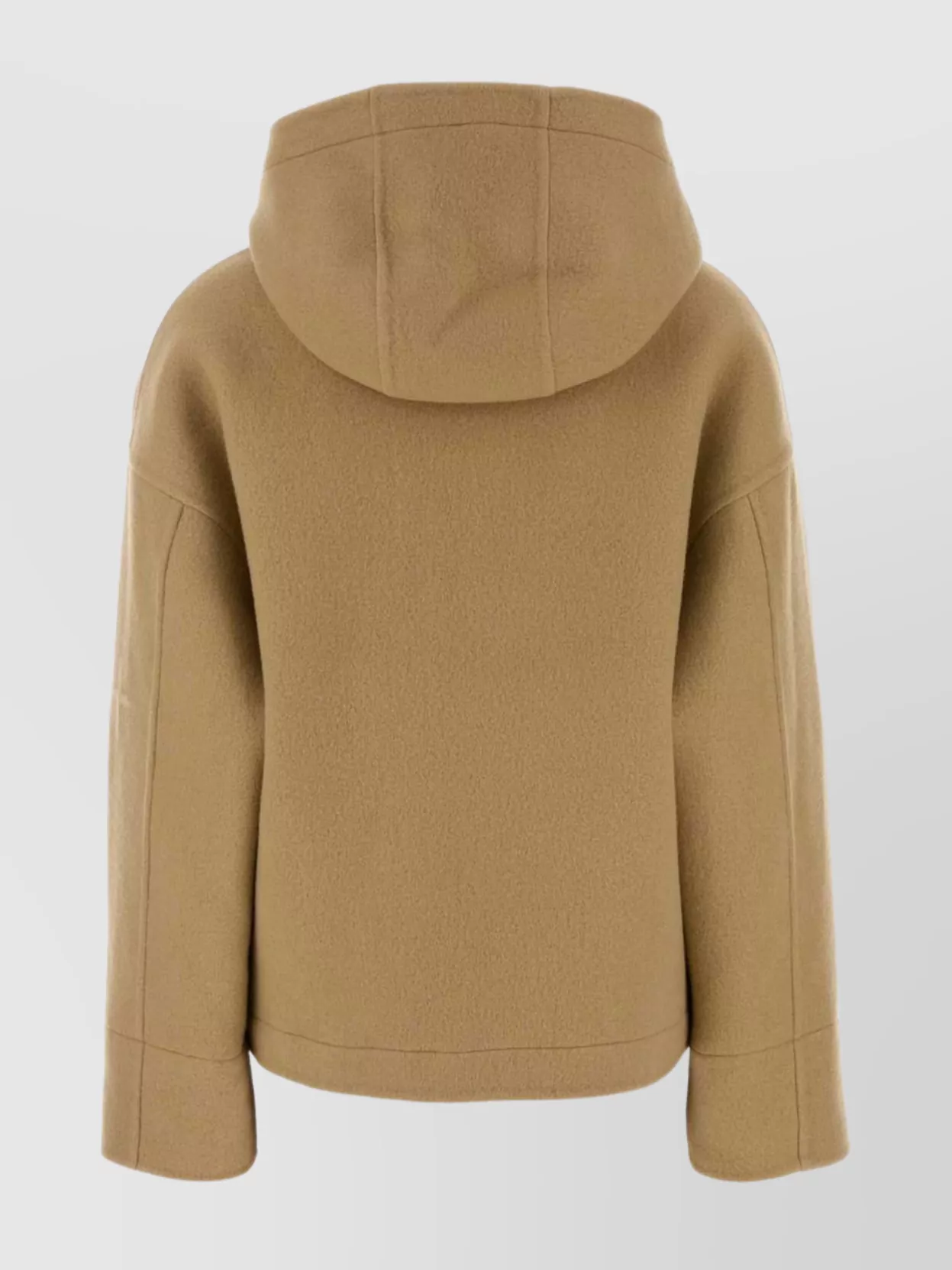 Jil Sander Long Sleeve Hooded Felt Outerwear In Brown