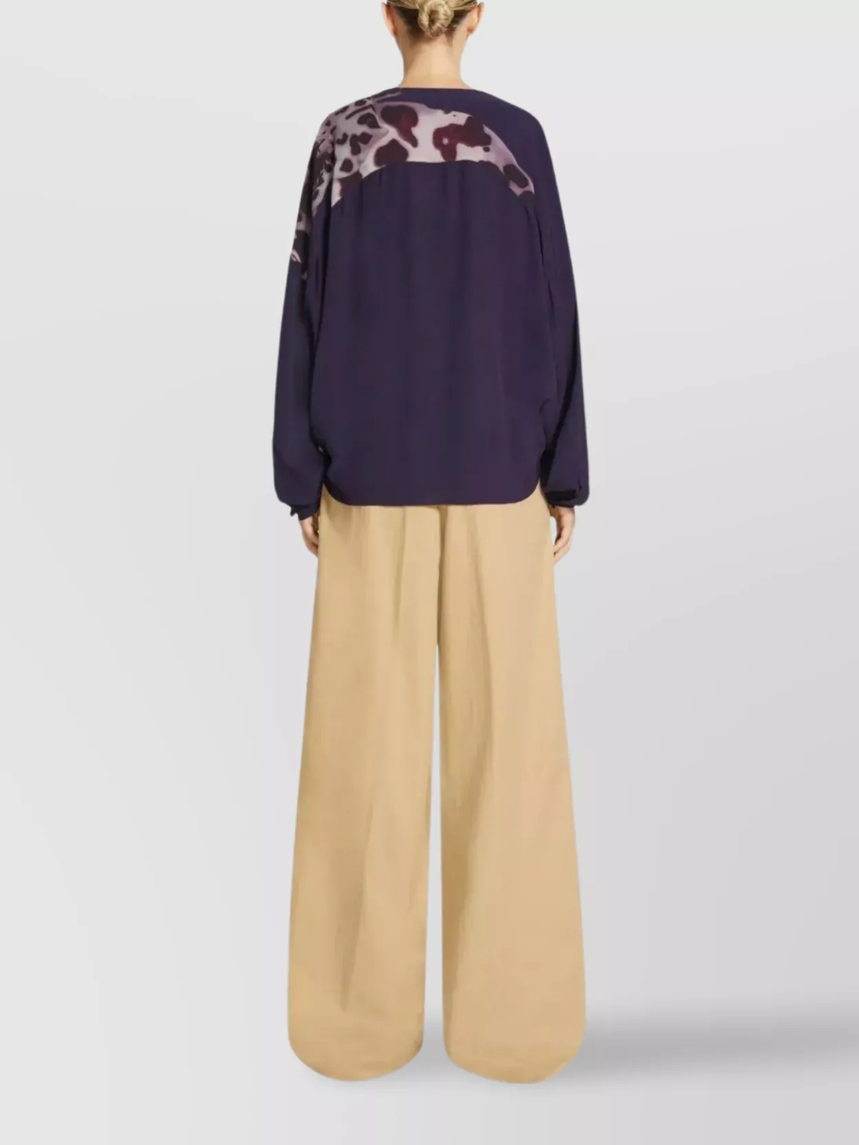 Shop Dries Van Noten Camiel Animal Print V-neck Draped Shirt