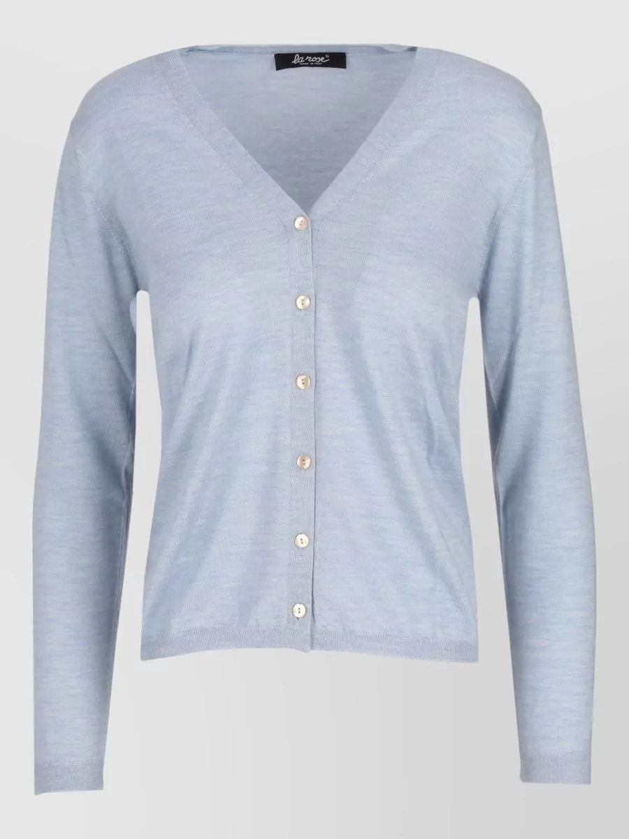La Rose fine-knit v-neck cardigan