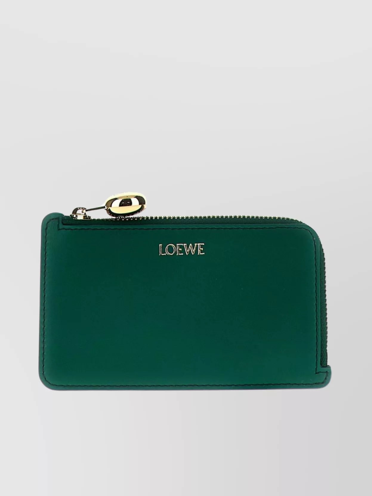 Loewe Logo Embossed Card Holder In Green