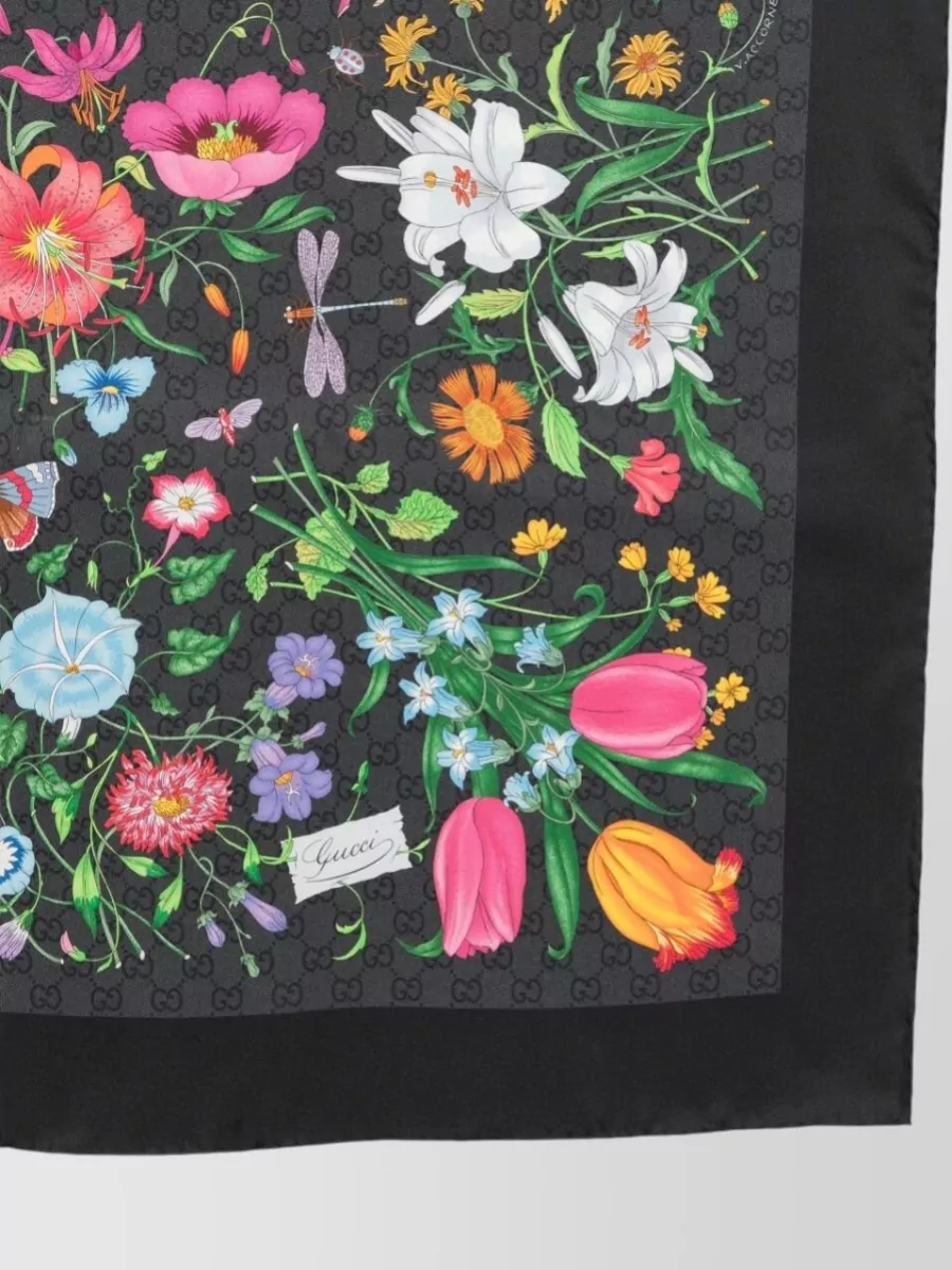 Gucci Silk Floral-Print Square Scarf