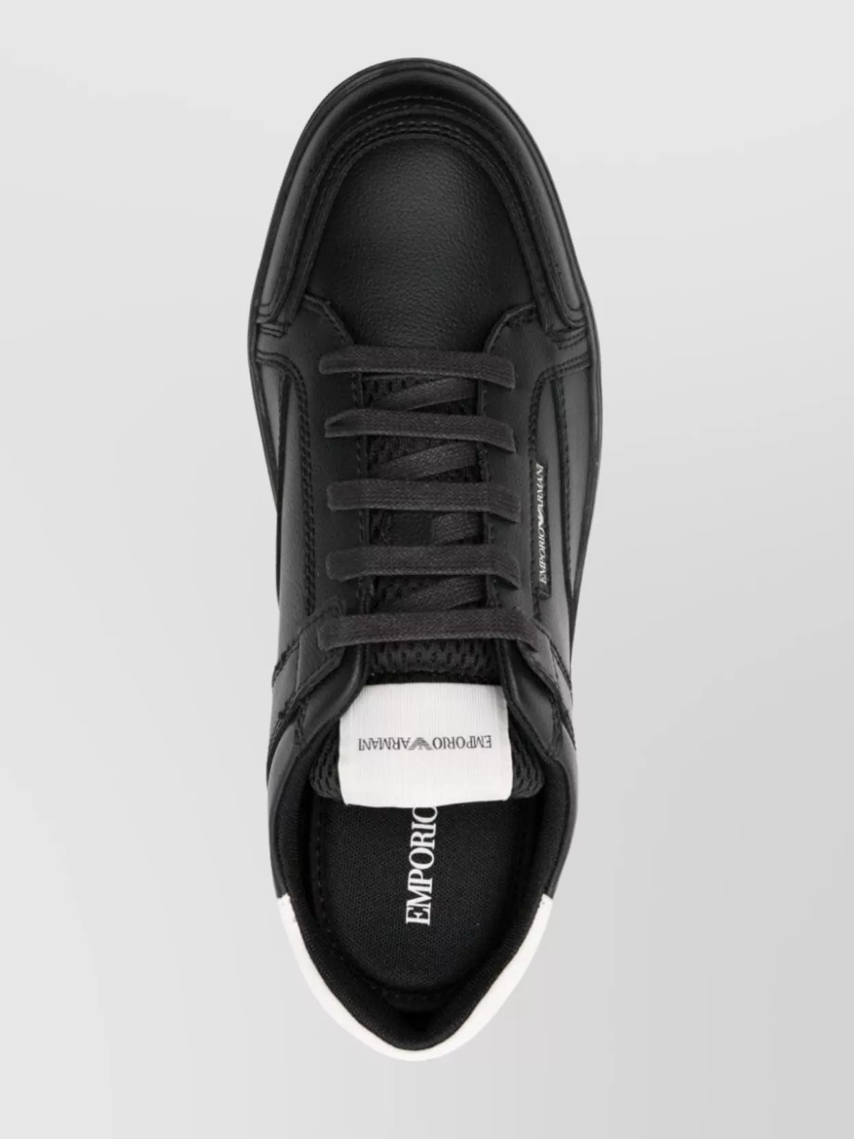 Emporio Armani Leather Logo Sneakers Rubber Sole