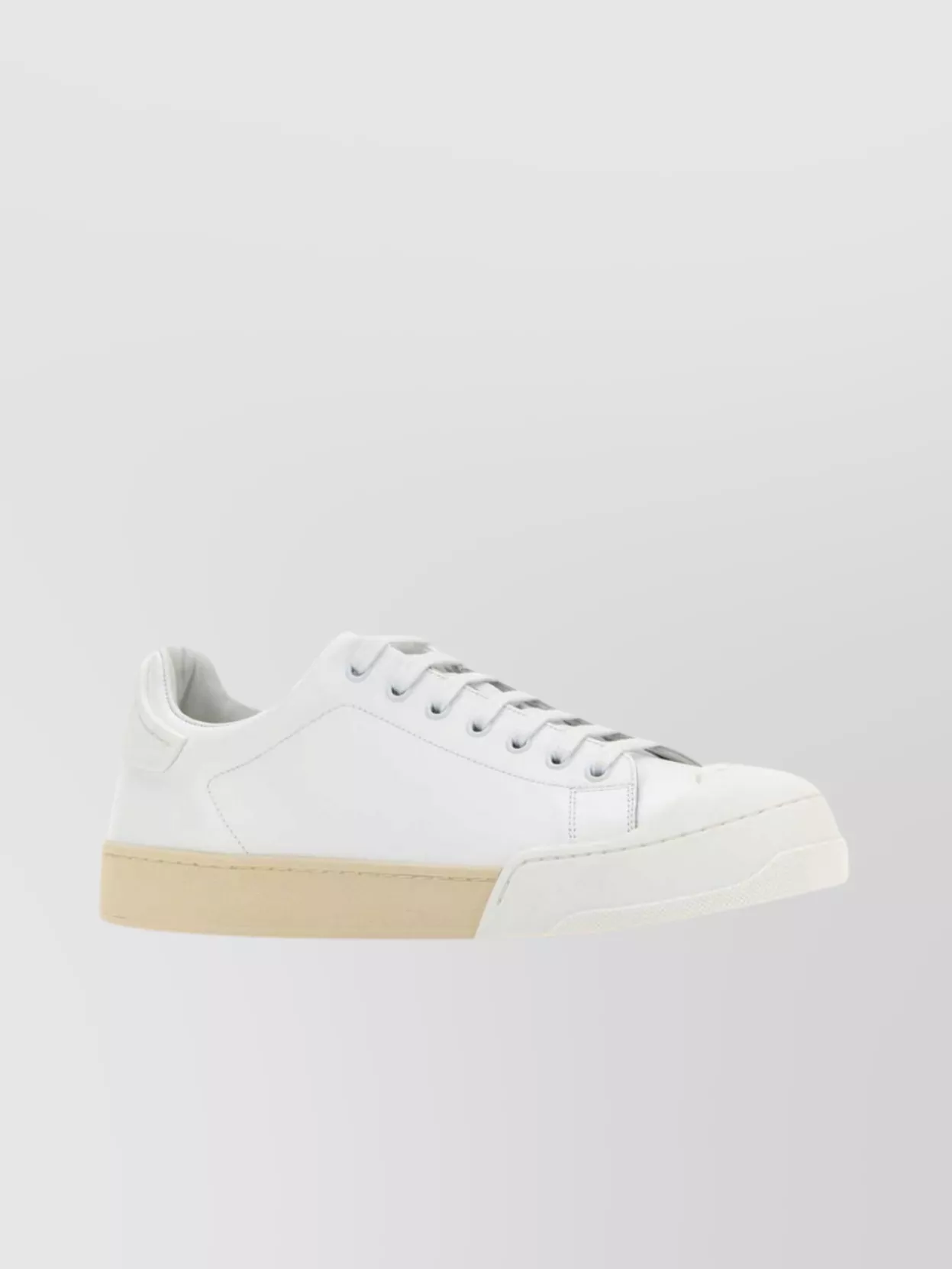 Shop Marni Leather Low-top Sneakers Round Toe