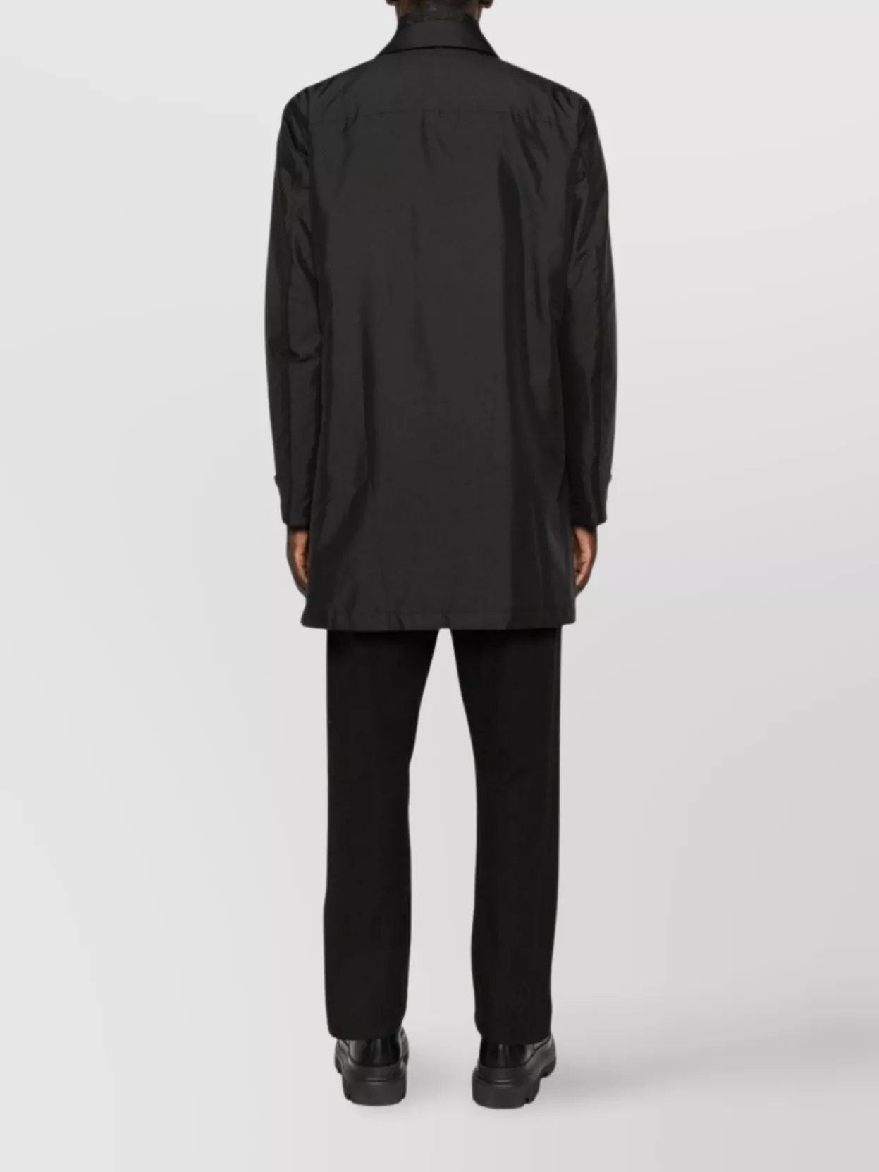 Fay Long Poplin Coat Button Cuffs