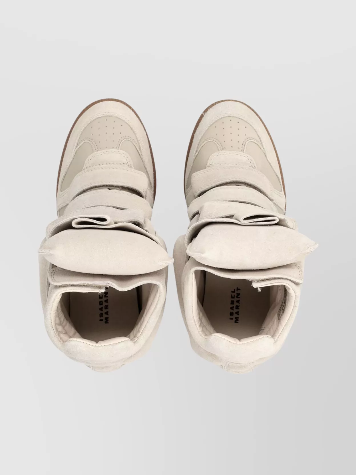 Isabel Marant Wedge Heel Suede Sneakers With Cut-Out Design