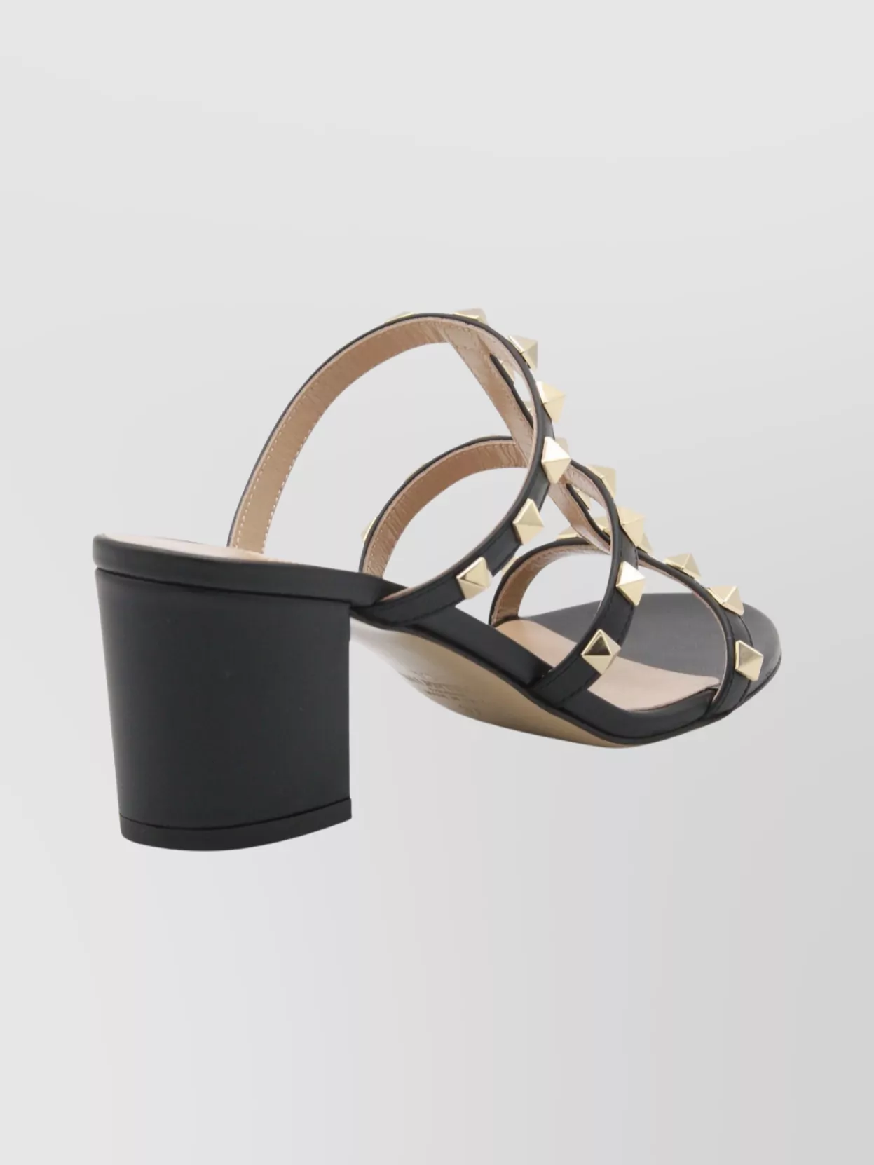 Valentino Strappy Block Heel Open Toe Sandals In Black
