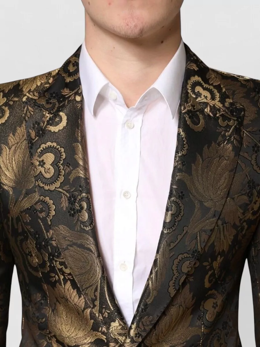 Dolce&Gabbana Single Breasted Jacquard Tuxedo Blazer