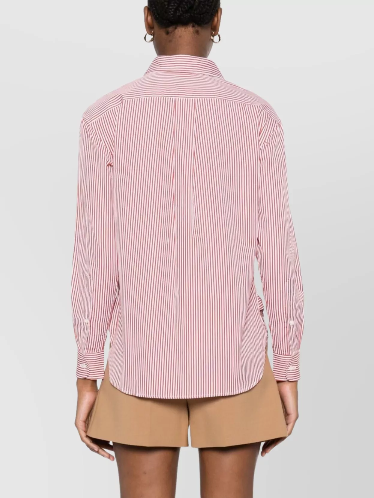 Ralph Lauren Striped Cotton Shirt Buttoned Cuffs In Pink