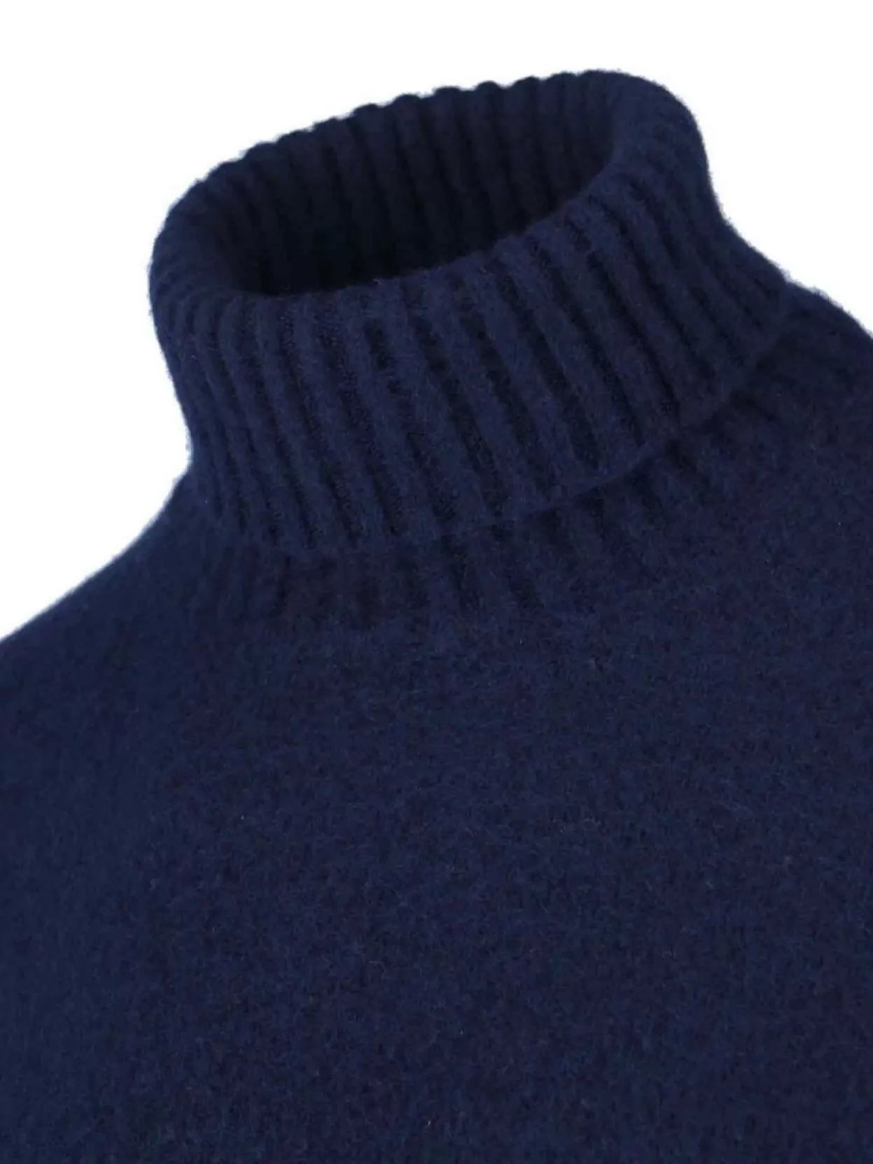 Drumohr Ribbed Turtleneck Sweater Long Sleeves In Blue